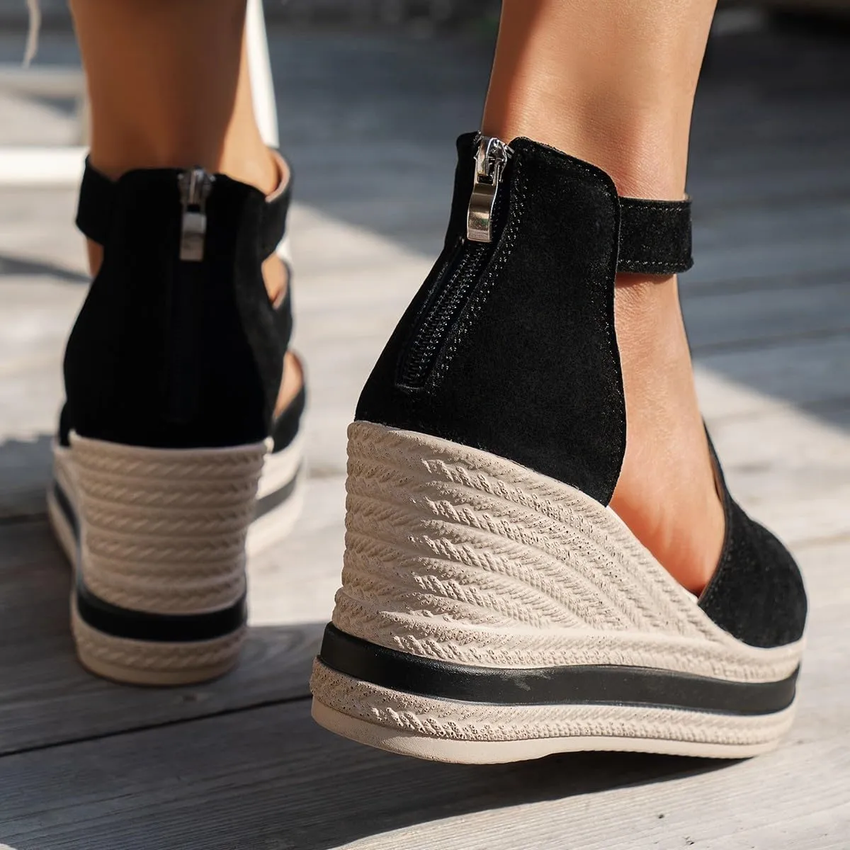 Orthopedic Wedge Sandals for Women Summer Dressy,2025 Casual Fashion Open Toe Fish Mouth Hollow Out Slip On Platform Shoes Comfortable Platform High Heel Summer Walking Sandals with Arch Support