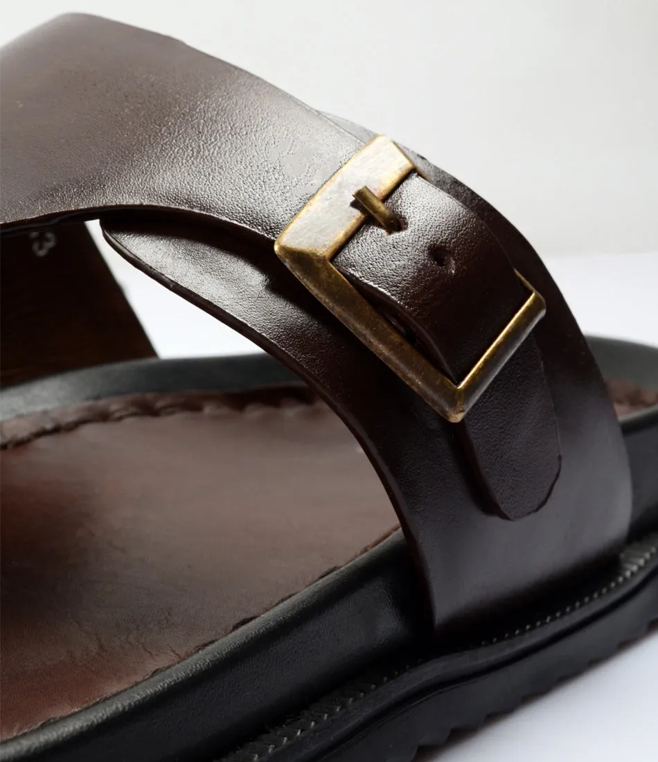 Palermo Leather Slippers - Brown