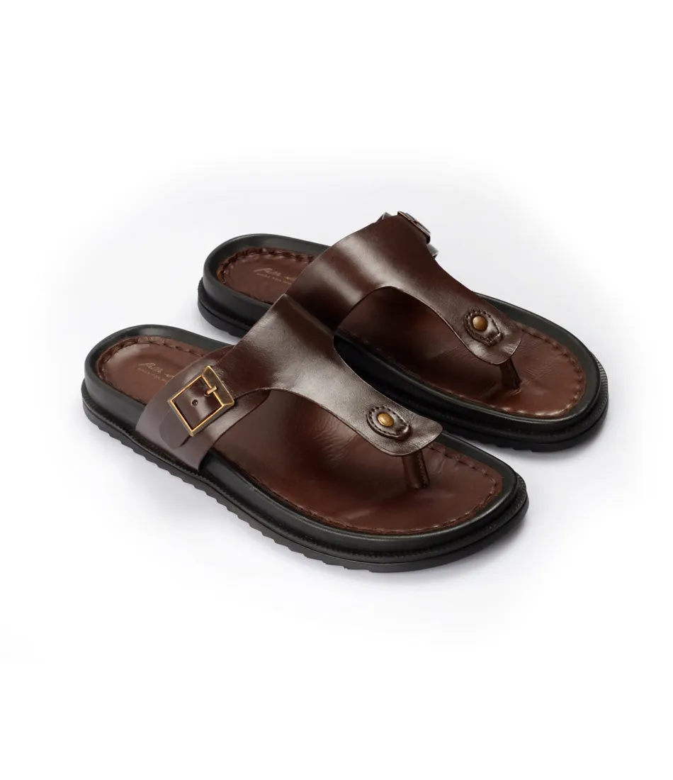Palermo Leather Slippers - Brown