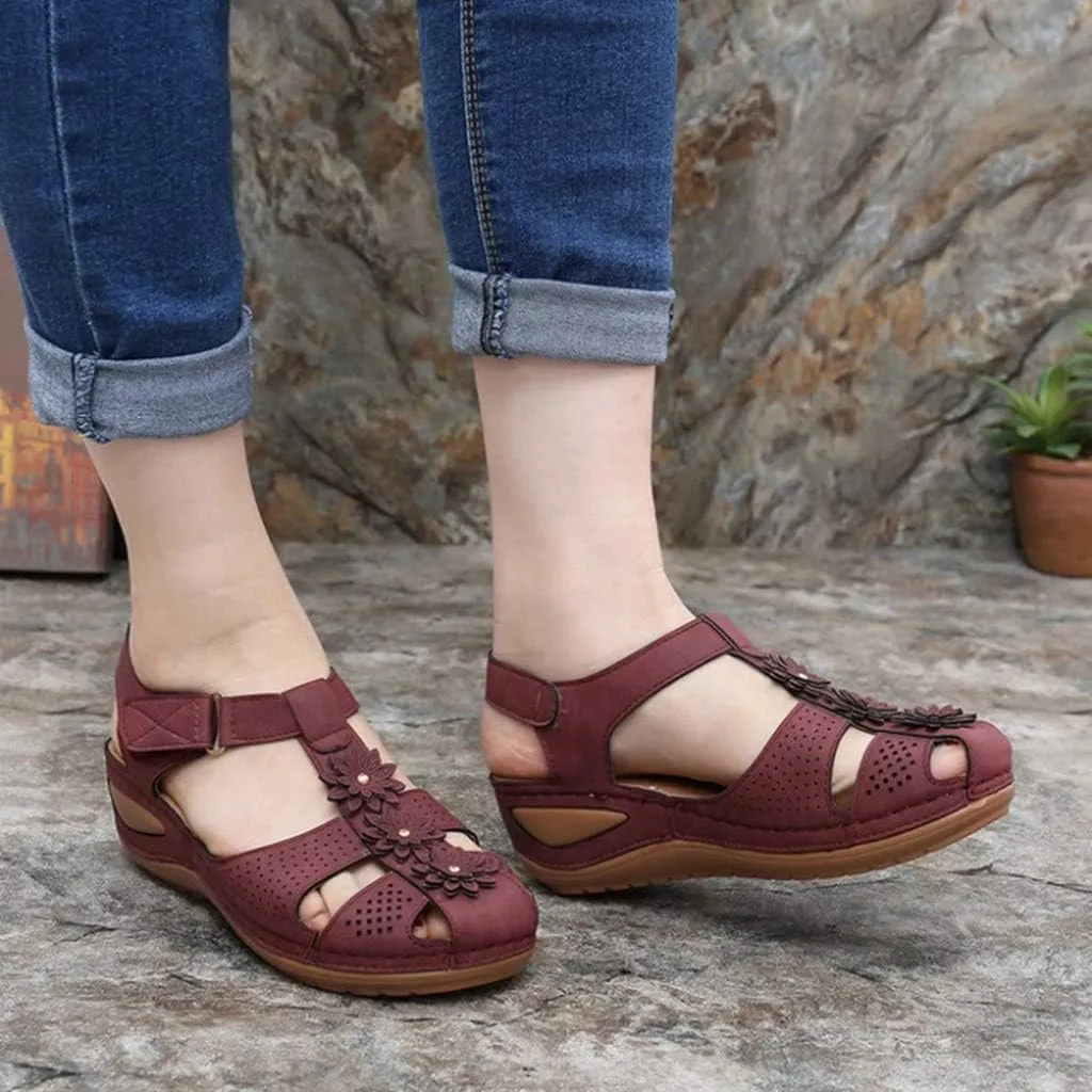 peqiut Orthopedic Sandals for Women Dressy Summer Comfortable Closed Toe Sandals Women Closed Toe Hollow Sandals Women