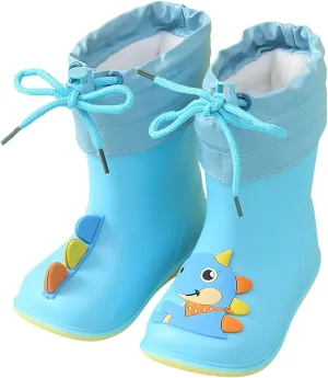 Rain Boots Baby Colorful Cartoon Animal Plush Children Water Shoes EVA Soft Outdoor Kids Rain Boots Girls Suede