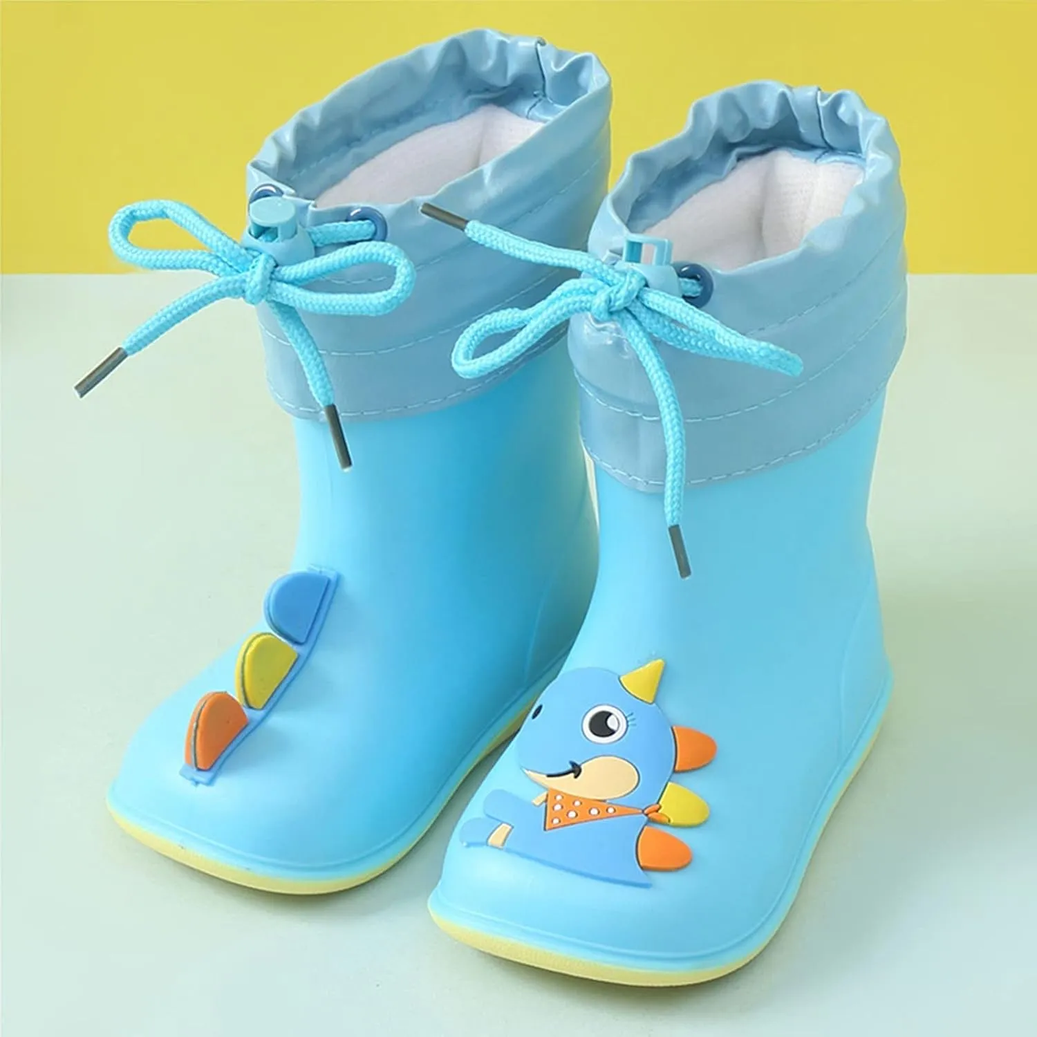 Rain Boots Baby Colorful Cartoon Animal Plush Children Water Shoes EVA Soft Outdoor Kids Rain Boots Girls Suede