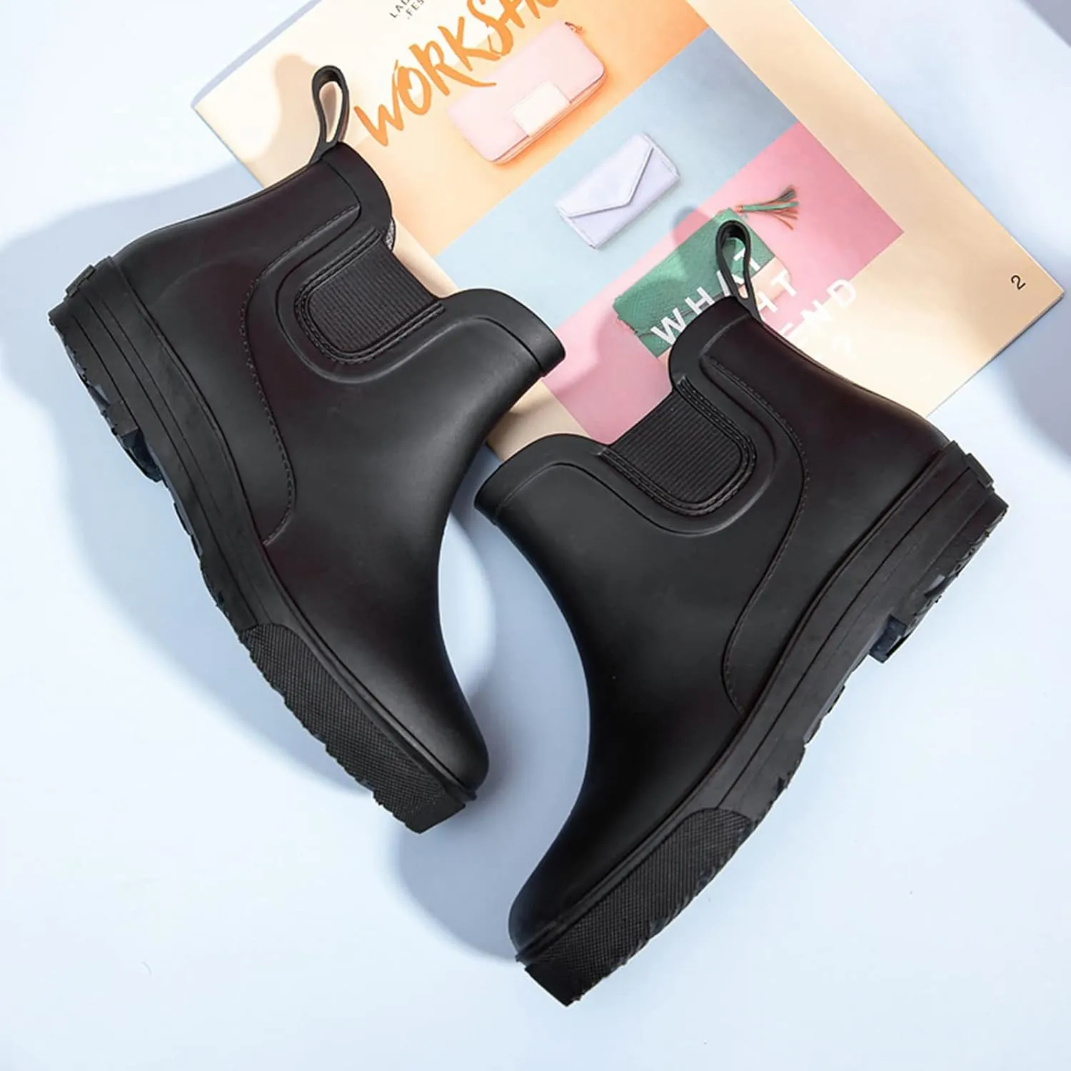 Rain Boots Women Non Slip Detachable With Cotton Inside Rain Boots Outdoor Rubber Water Shoes Mens Boots