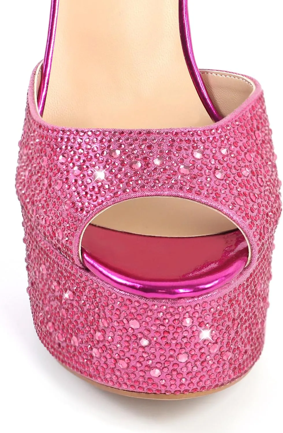 richealnini Women's Platform Sandals with Buckle Rhinestone Diamond Heel Sexy Super High Stiletto Heels