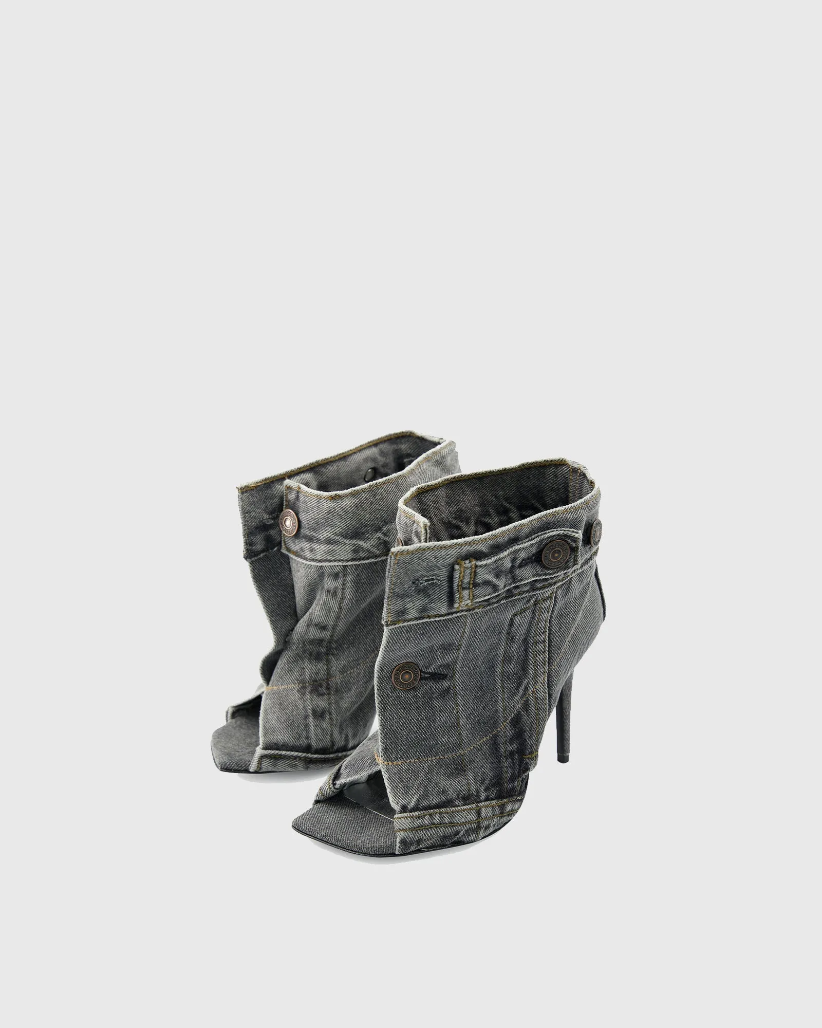 Romancia Splicing Denim Cowboy Ankle Boots