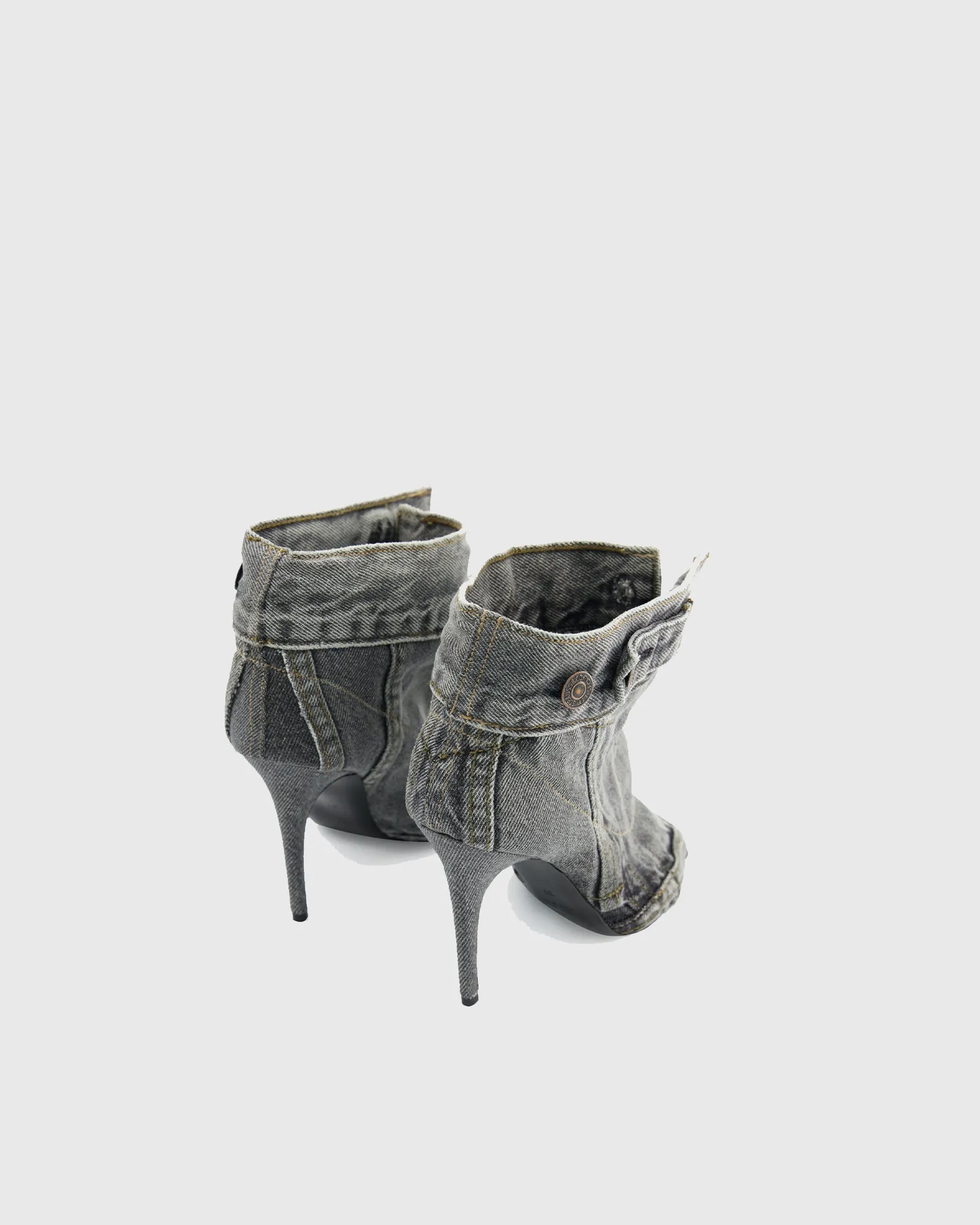 Romancia Splicing Denim Cowboy Ankle Boots