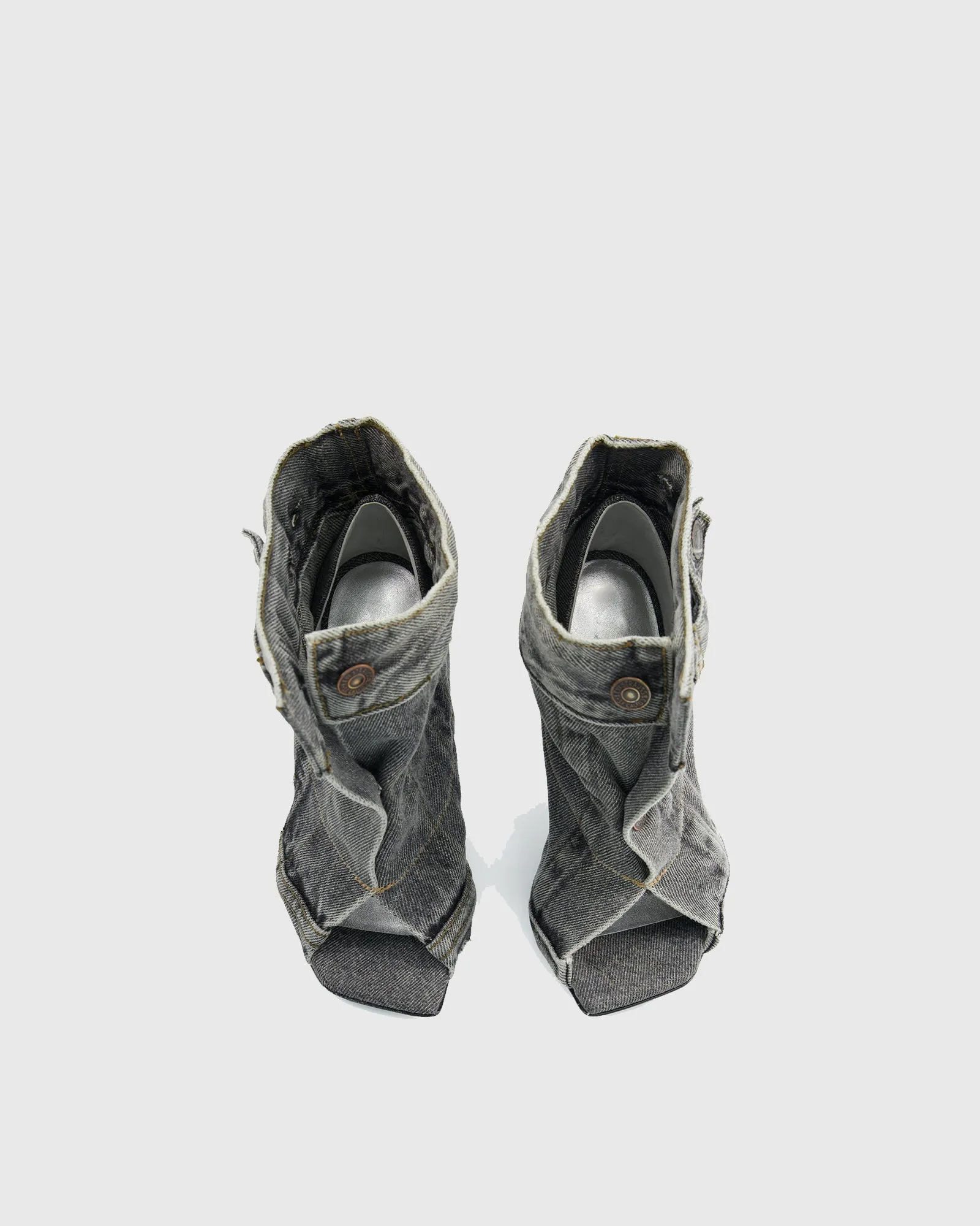 Romancia Splicing Denim Cowboy Ankle Boots