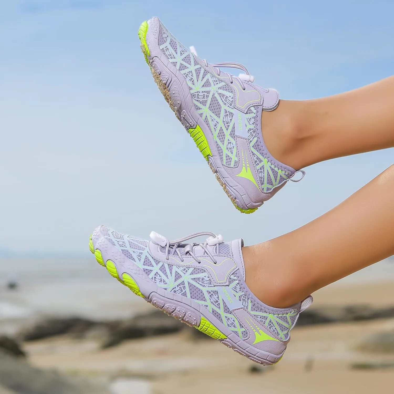 Ruiatoo Athletic Hiking Water Shoes for Women Quick-Dry Non Slip Barefoot Aqua Shoes for Beach, Pool, Surf, Hiking