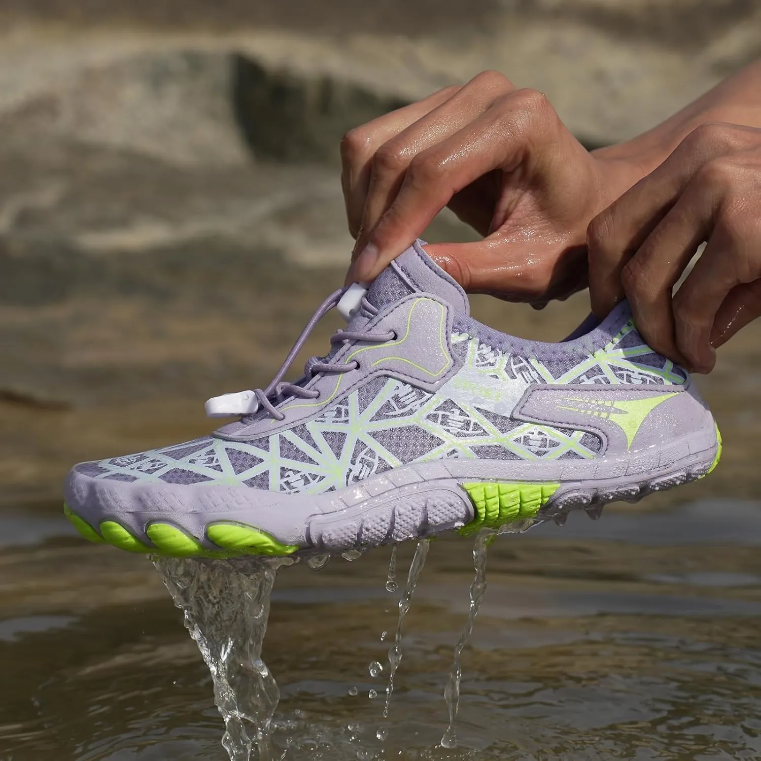 Ruiatoo Athletic Hiking Water Shoes for Women Quick-Dry Non Slip Barefoot Aqua Shoes for Beach, Pool, Surf, Hiking