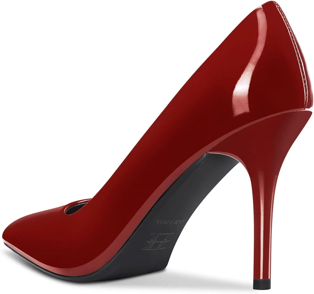 Saekcted Womens Girl High Stiletto Heel Close Pointed Toe Slip-on Pumps Wedding Office Party Dress Shoes 3.5" Heels Stilettos