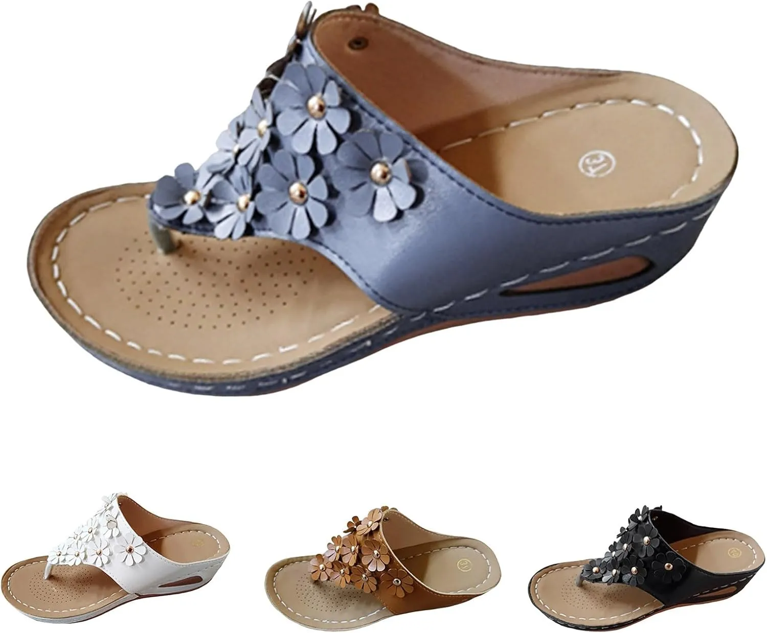Sandals for Women Summer Wedge Sandal Comfortable Open Toe Slippers Arch Support Sandals Dressy Platform Shoes