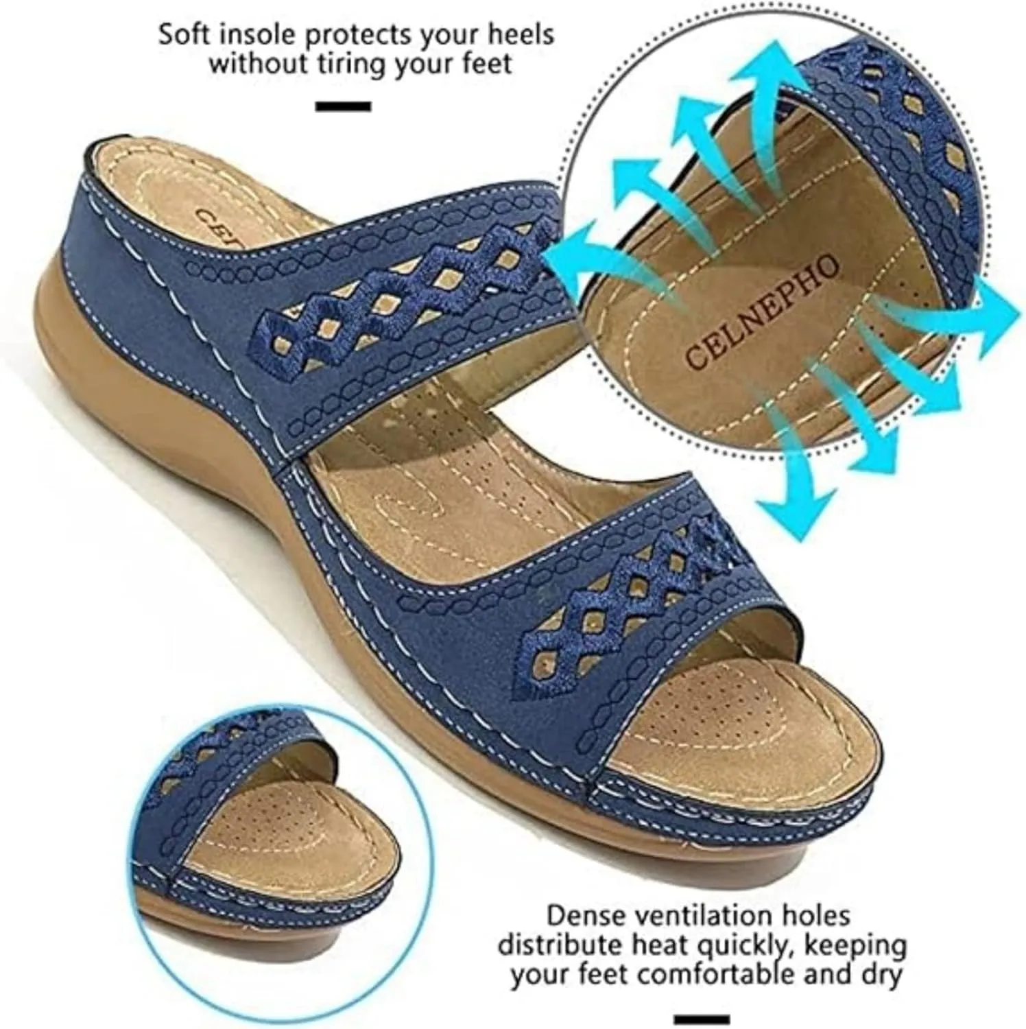 Sandals Women Dressy Wedge Sandals Comfortable Womens Orthopedic Sandal Dressy Summer Flip Flops Fashion Walking Wedges