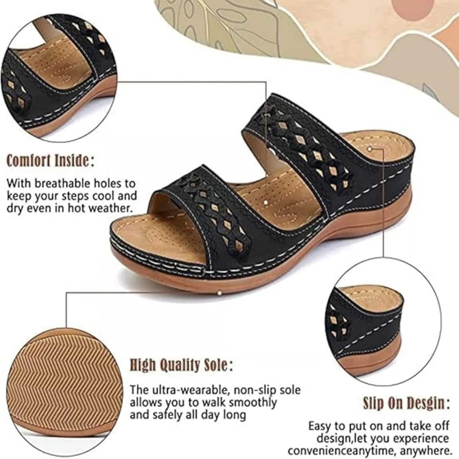 Sandals Women Dressy Wedge Sandals Comfortable Womens Orthopedic Sandal Dressy Summer Flip Flops Fashion Walking Wedges