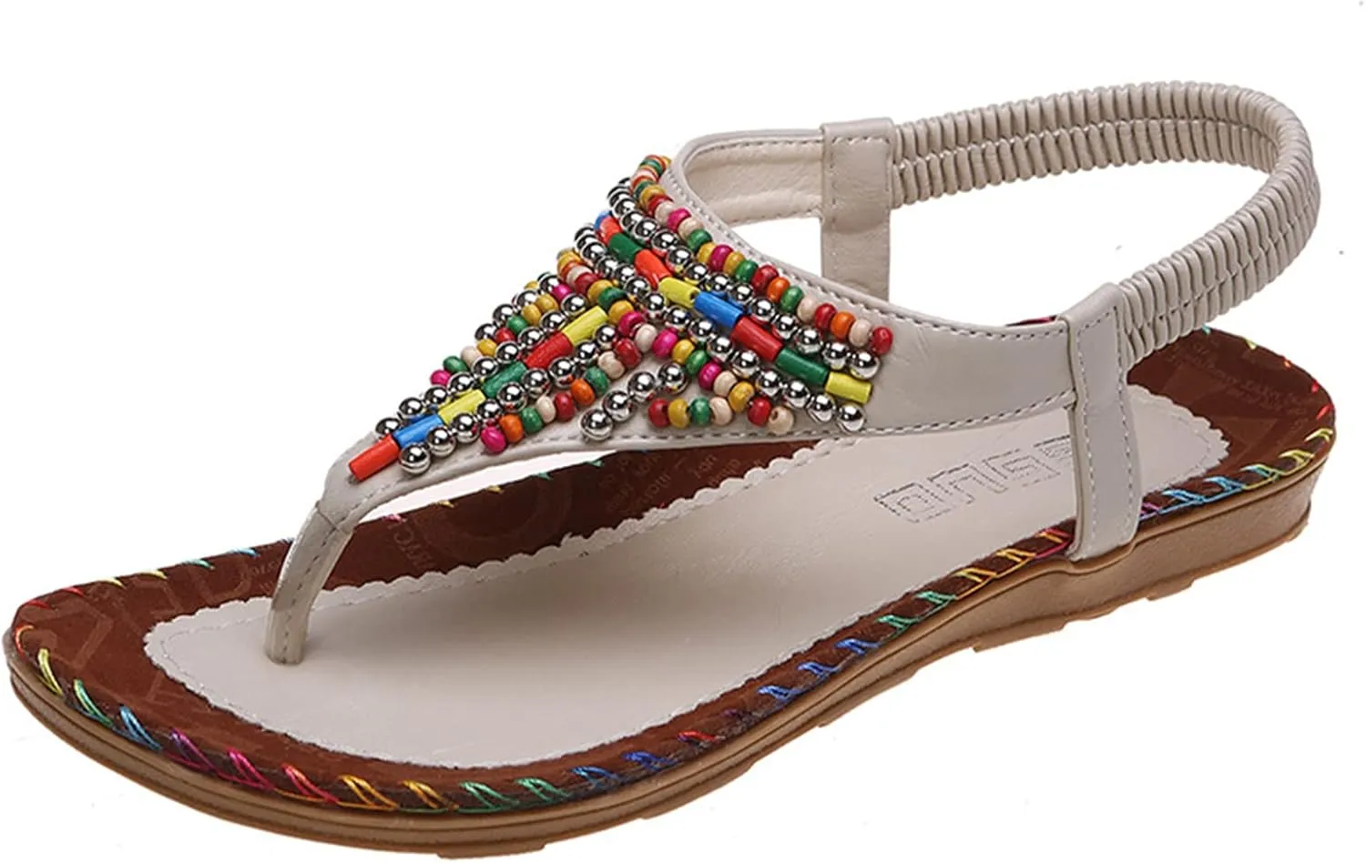 Sandals Women Thong Flat Shoes Comfort Summer Open Toe Slingback Sandal Casual T- Strap Gladiator Walking Beach Flats