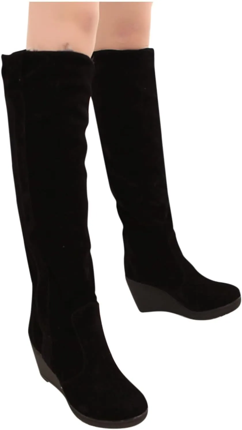 SBGMoSJ Knee High Winter Boots for Women White Women's Composite Toe Waterproof Work Boots Women's Waterproof Winter Boots No Laces Women Waterproof Boots Wide Calf Botas De FrO Para Mujer De Vestir
