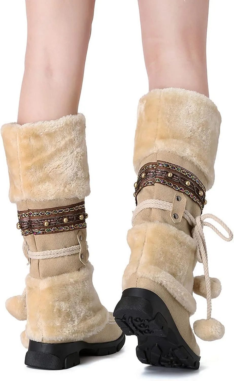 SBGMoSJ Snowboarding Boots Womens Womens Winter Boots Size 12 Wide Calf Winter Boots for Women Outdoor Boots Women Knee High Botas De Mujer Para El Frio Con Plataforma