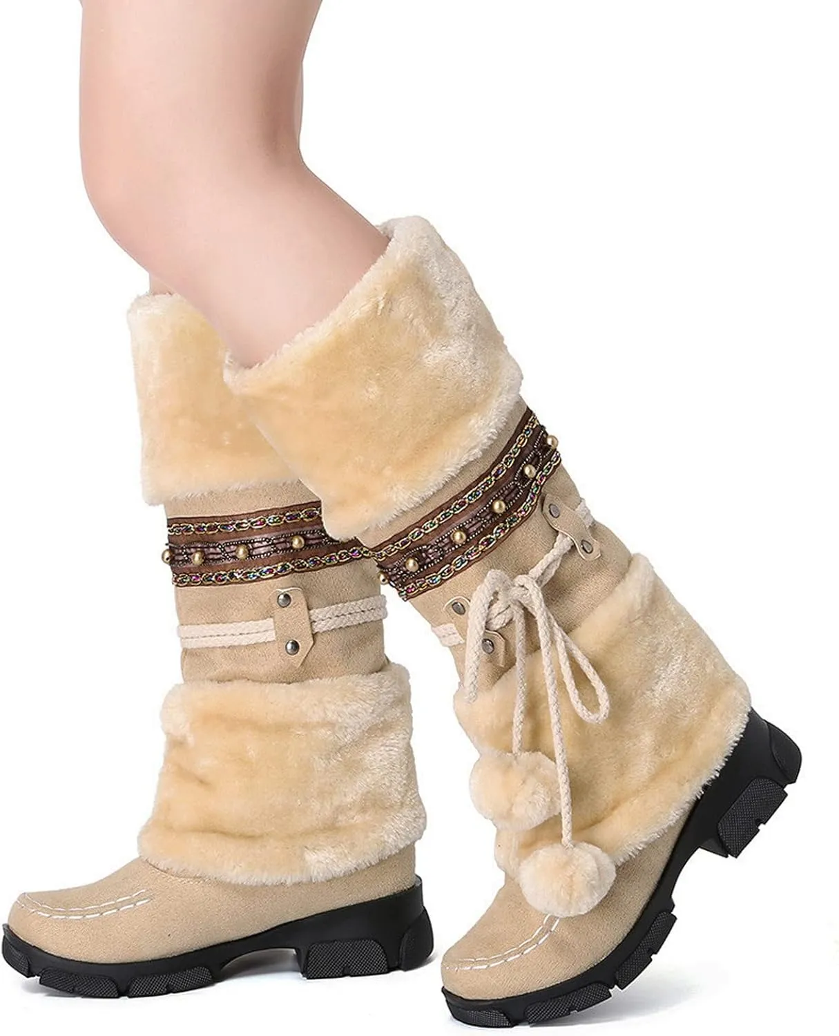 SBGMoSJ Snowboarding Boots Womens Womens Winter Boots Size 12 Wide Calf Winter Boots for Women Outdoor Boots Women Knee High Botas De Mujer Para El Frio Con Plataforma