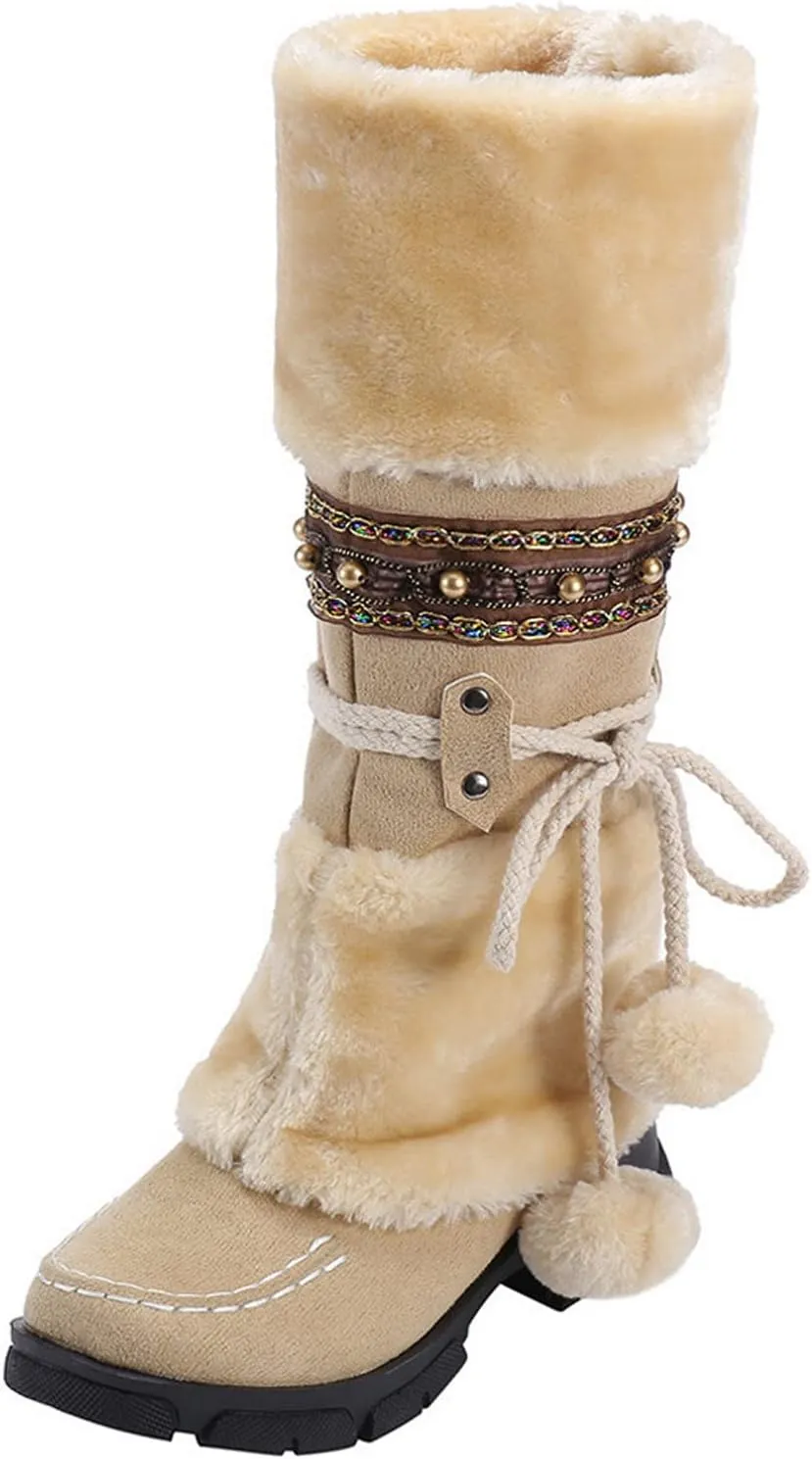 SBGMoSJ Snowboarding Boots Womens Womens Winter Boots Size 12 Wide Calf Winter Boots for Women Outdoor Boots Women Knee High Botas De Mujer Para El Frio Con Plataforma