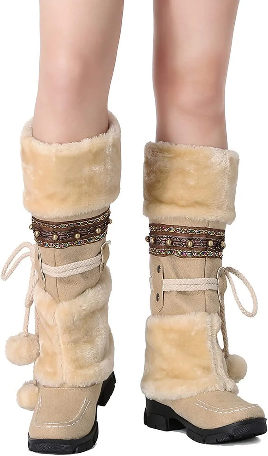 SBGMoSJ Snowboarding Boots Womens Womens Winter Boots Size 12 Wide Calf Winter Boots for Women Outdoor Boots Women Knee High Botas De Mujer Para El Frio Con Plataforma