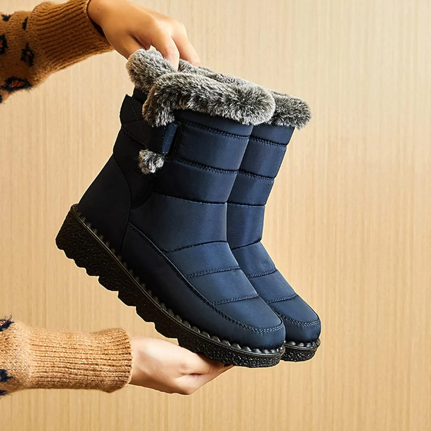 SBGMoSJ Snowboarding Boots Womens Womens Winter Boots Waterproof Tall Womens Winter Boots 8.5 Wide Outdoor Boots Women Warm Botas Contra El Agua Para Mujer