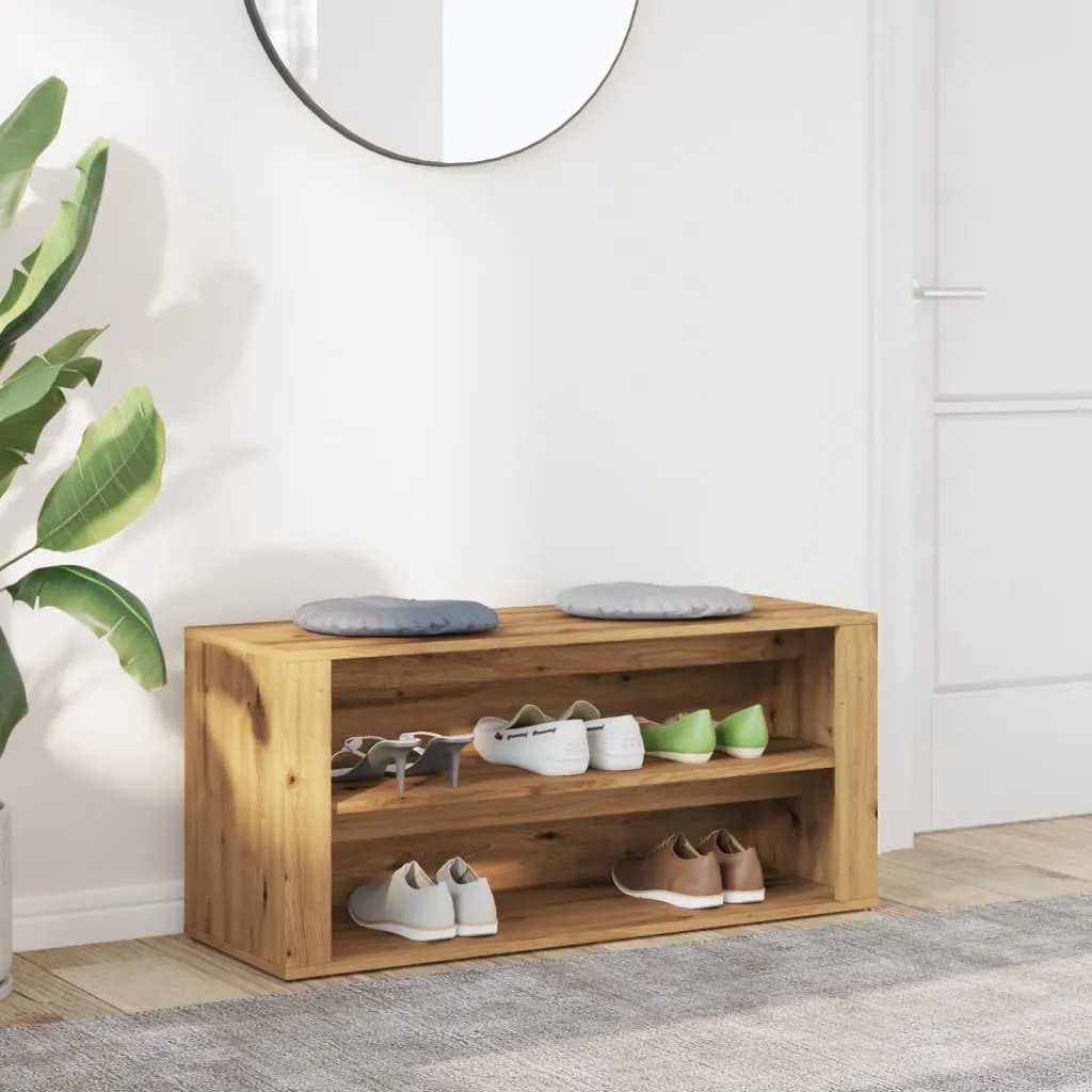 Shoe Bench Artisan Oak 100x35x45 cm Engineered Wood