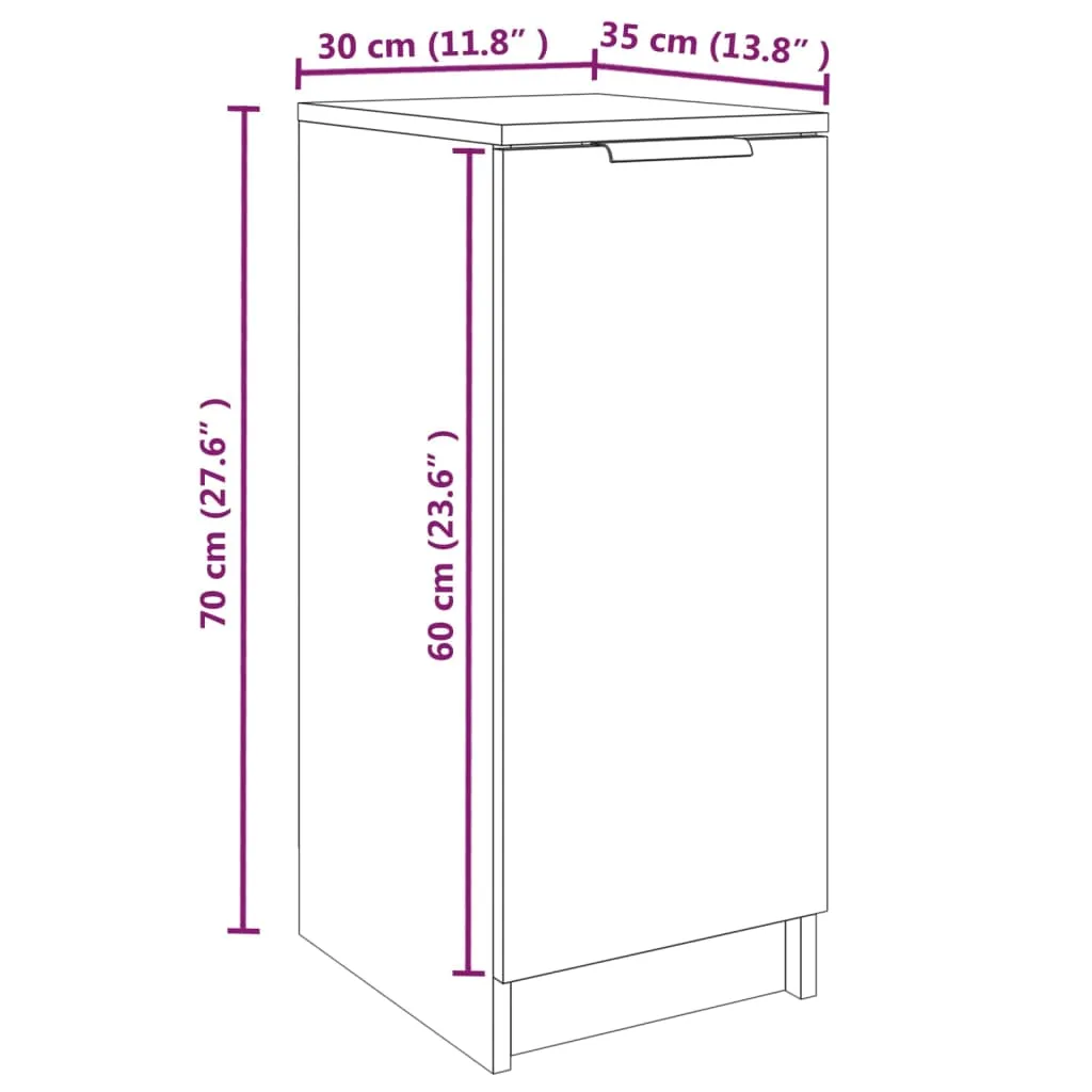 Shoe Cabinet Smoked Oak 30x35x70 cm Engineered Wood
