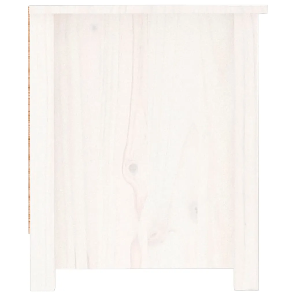 Shoe Cabinet White 110x38x45.5 cm Solid Wood Pine