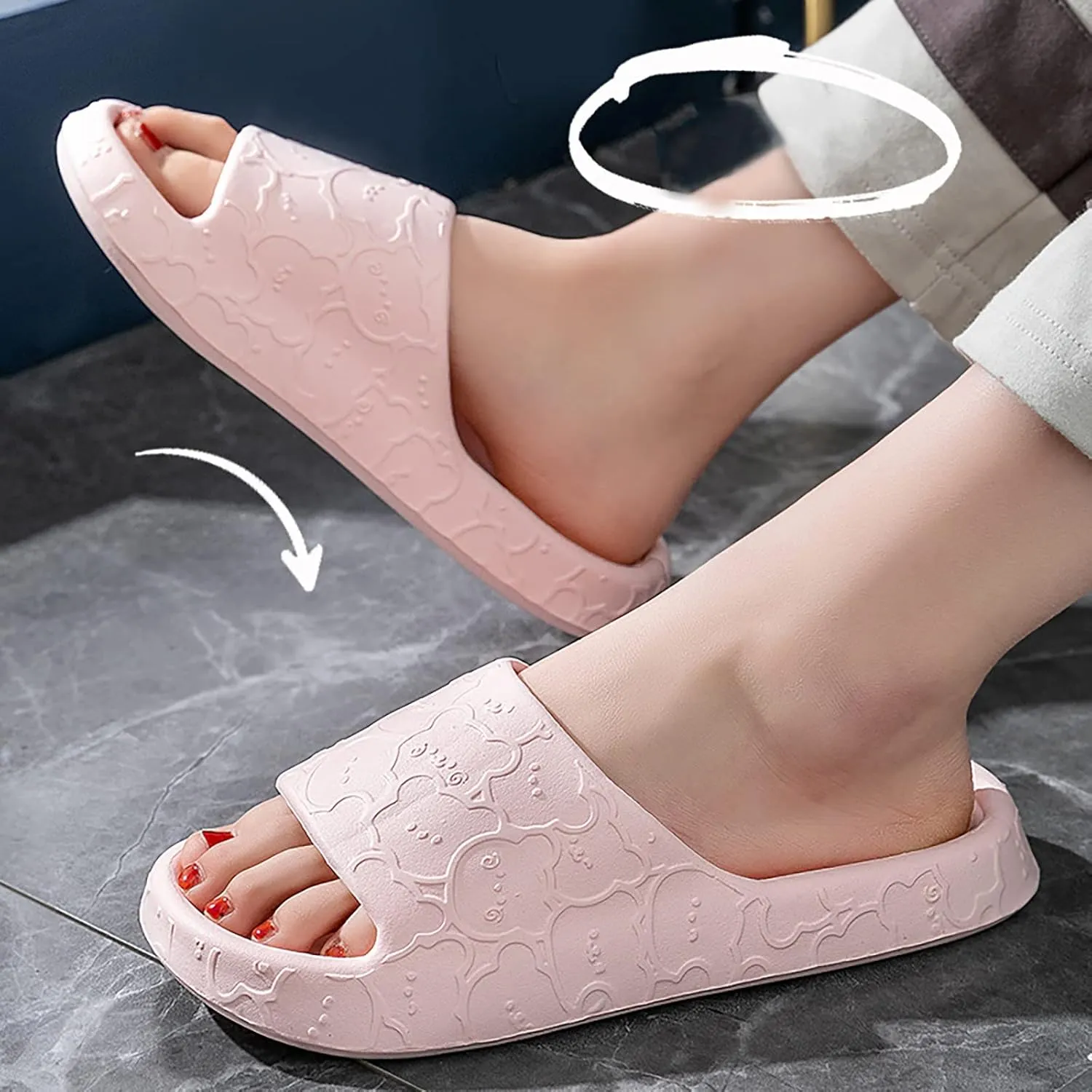 Shower Sandals Men's Non-Slip Indoor Home House Beach Shoes Open-Toe Eva Travel-Friendly Breathable Shoes