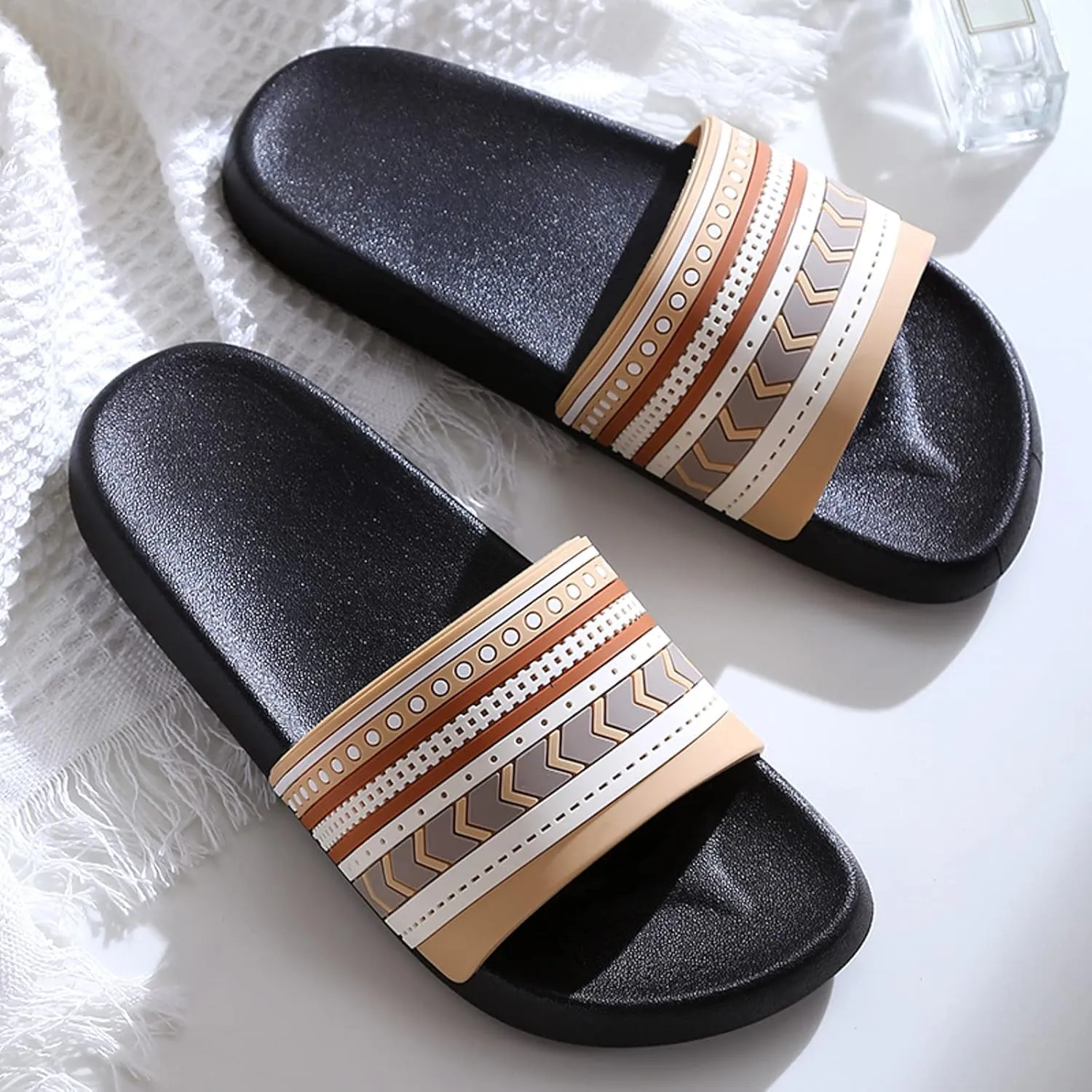 Shower Slippers with Drainage Hole Water Shoe for Beach, Showers Shower Shoes for Women with Arch Support