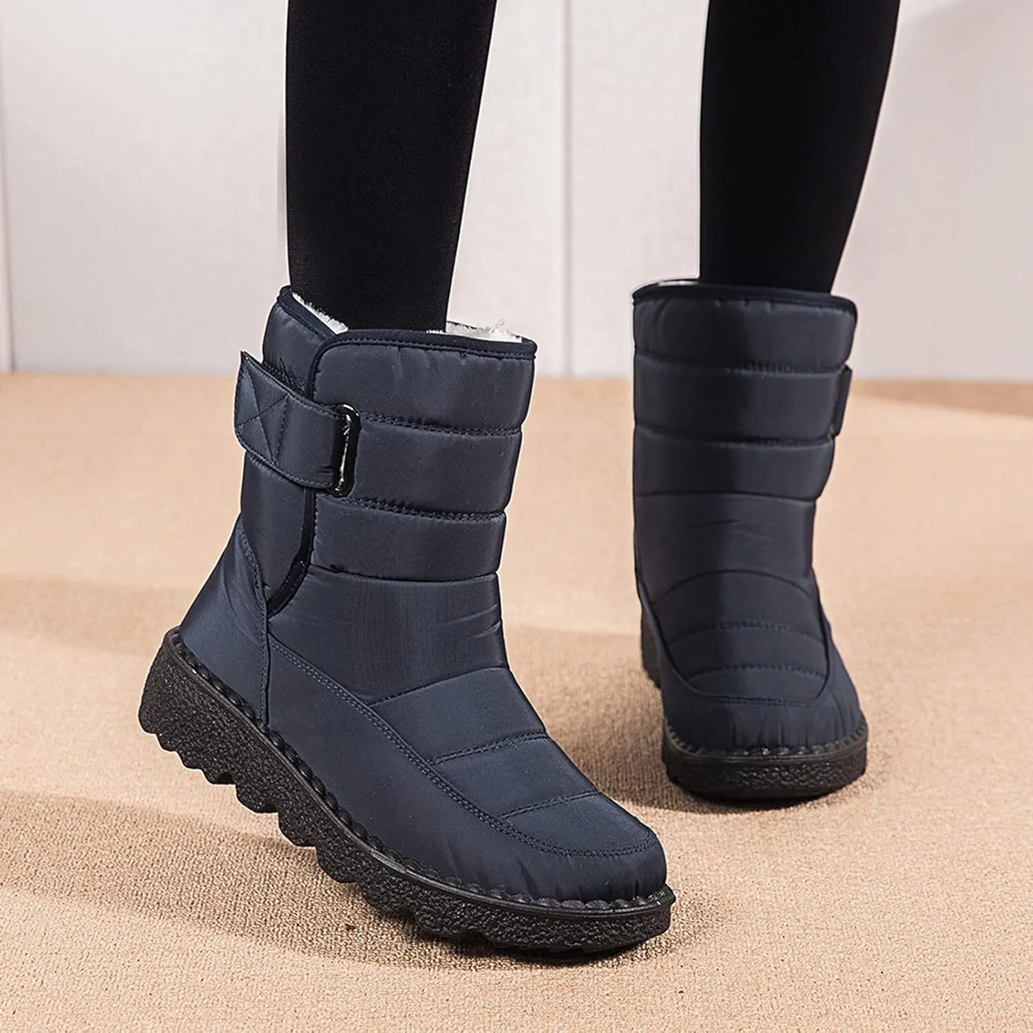 Size 11 Long Waterproof Women Snow Boot Women's Waterproof Boots Womens Knee High Boots Mid Calf Fur Furry Lace Up Winter Warm Snow Snow Boots for Snowshoeing Women Waterproof Womens Boots Ankle