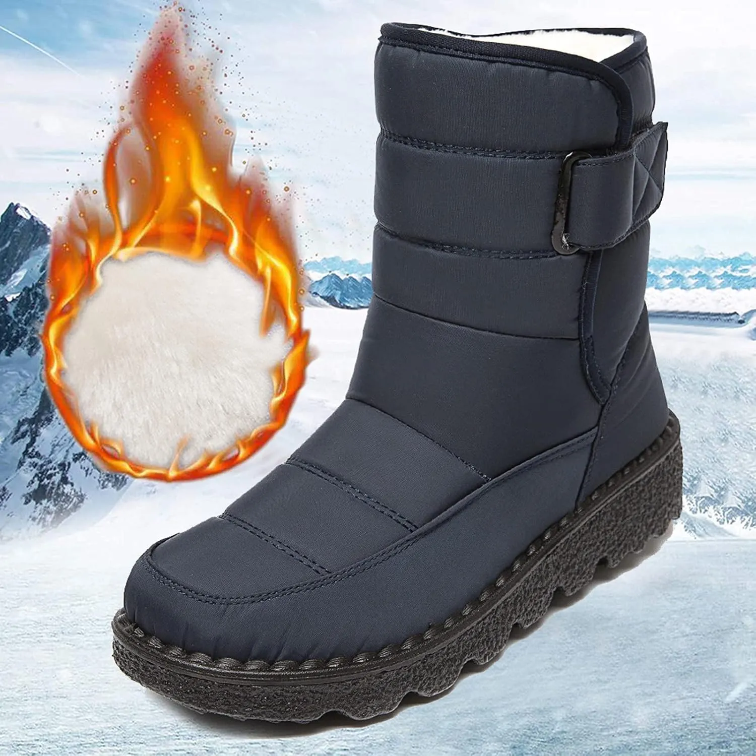 Size 11 Long Waterproof Women Snow Boot Women's Waterproof Boots Womens Knee High Boots Mid Calf Fur Furry Lace Up Winter Warm Snow Snow Boots for Snowshoeing Women Waterproof Womens Boots Ankle