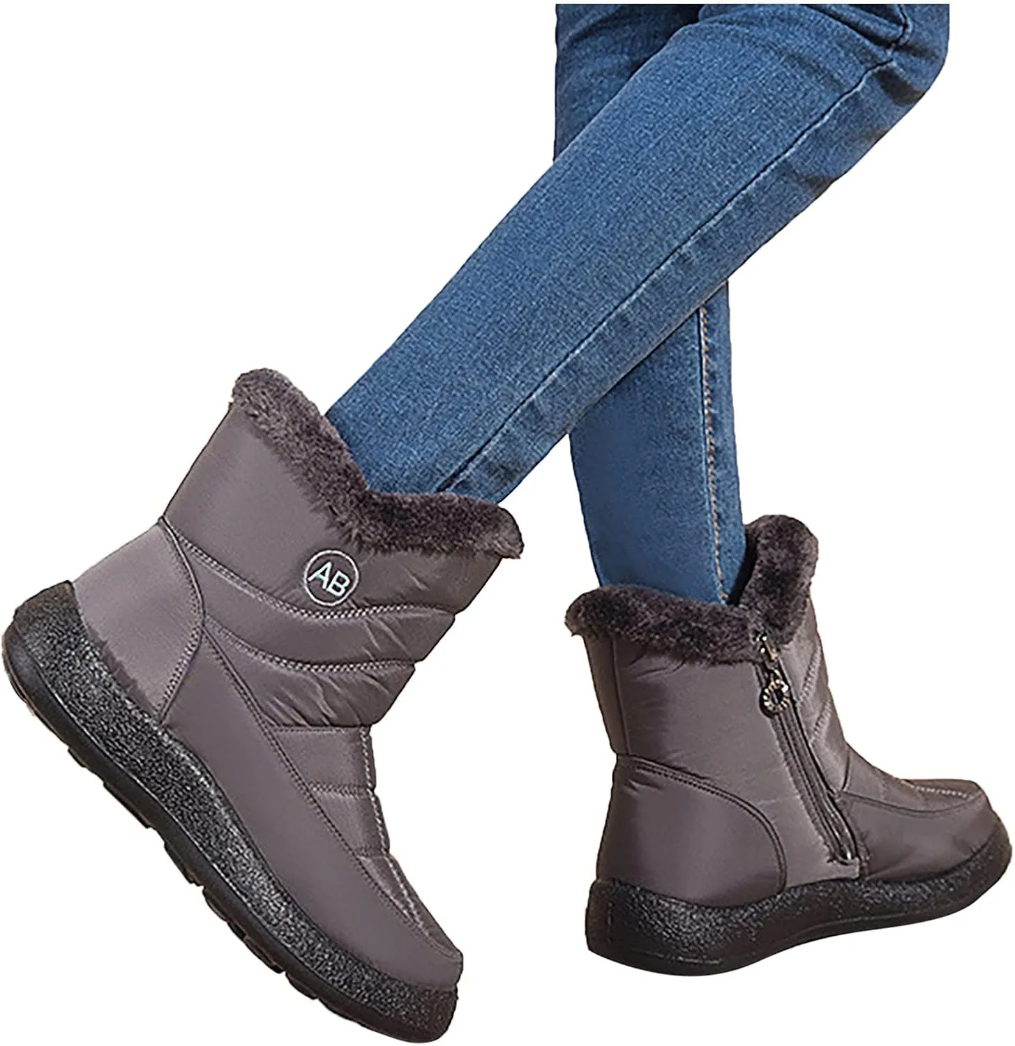 Slip on Winter Boots for Women Wide Width Women's Snow Boots Ankle Short Fur Boots Fur Boots for Women Winter Platform Winter Boots Womens Wide Width Botas De Invierno