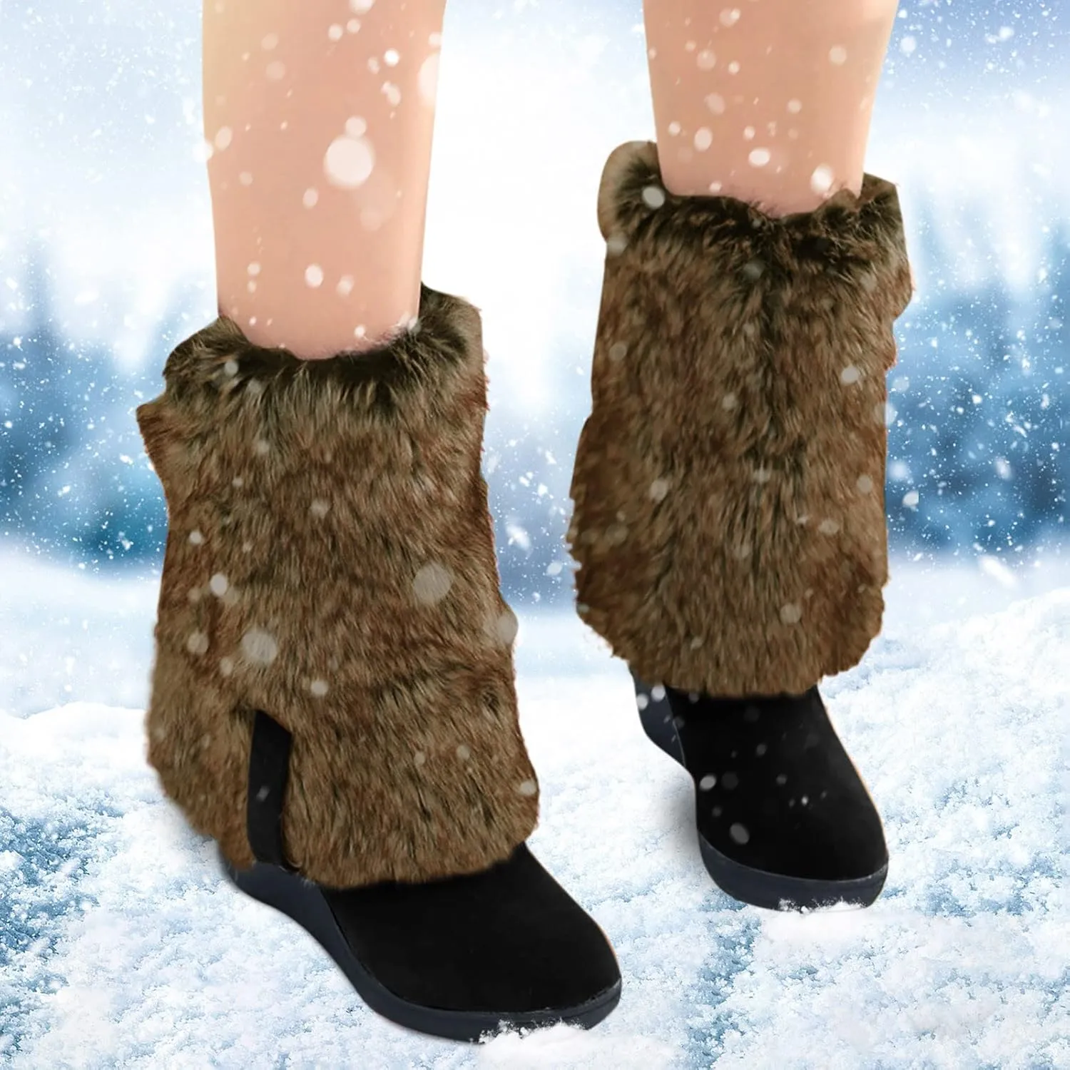 Slip on Winter Boots for Women Wide Womens Black Snow Boots Ankle Winter Boots for Women Ankle Booties Womens Waterproof Hiking Boots Extra Wide Width Botas Para El Invierno De Mujeres