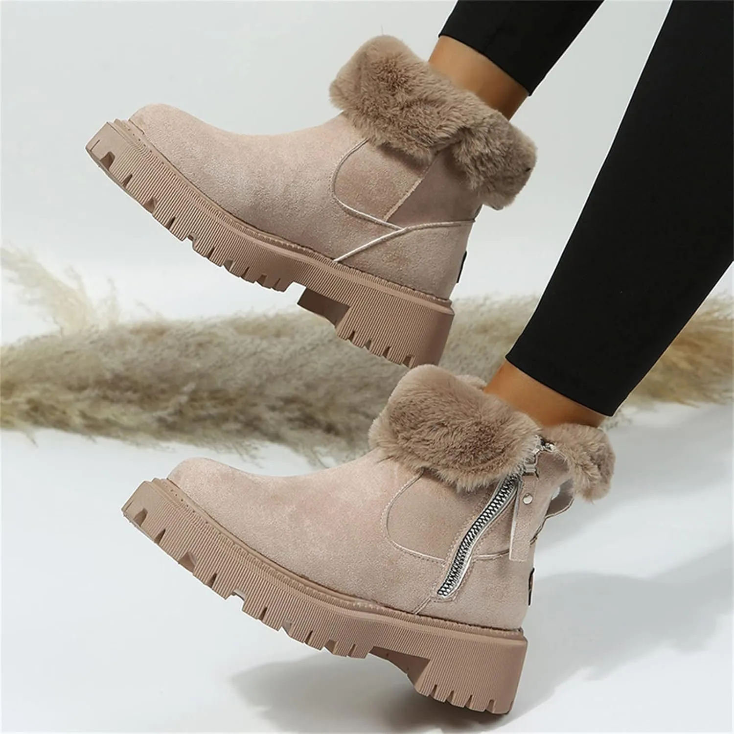 Snow Boot for Women Size 6 Snowboard Boots Womens 9.5 White Warm Winter Boots Women Wide Extra Wide Calf Winter Boots for Women Botas Para Nieve Mujer
