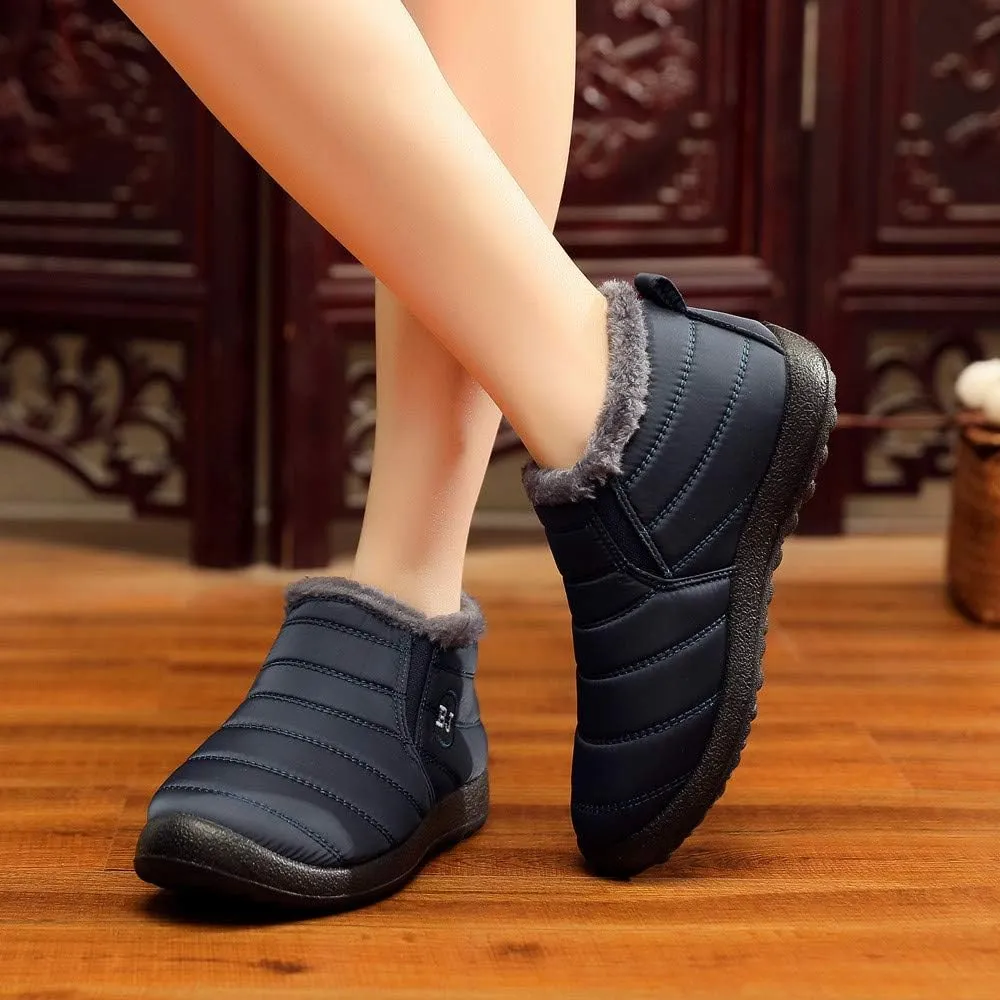 Snow Boots for Women 2023 Womens Snow Boots Waterproof Insulated 9.5 Womens Size 10 1/2 Wide Winter Boots Womens Slip on Walking Snow Shoes Botas De Trabajo Para Nieve