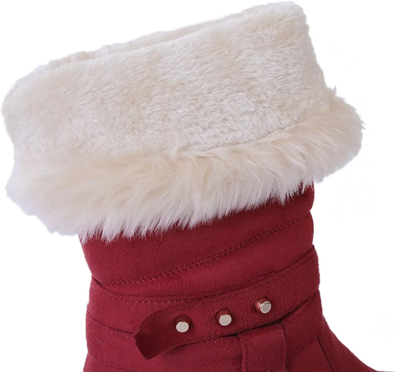 Snow Boots For Women Fur Boots Fashion Classic High Top Warm Padded Zipper Low Heel Round Toe Women's Snow Boots
