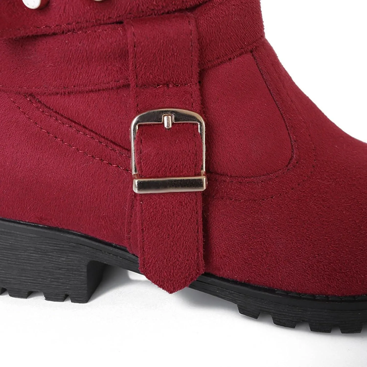 Snow Boots For Women Fur Boots Fashion Classic High Top Warm Padded Zipper Low Heel Round Toe Women's Snow Boots