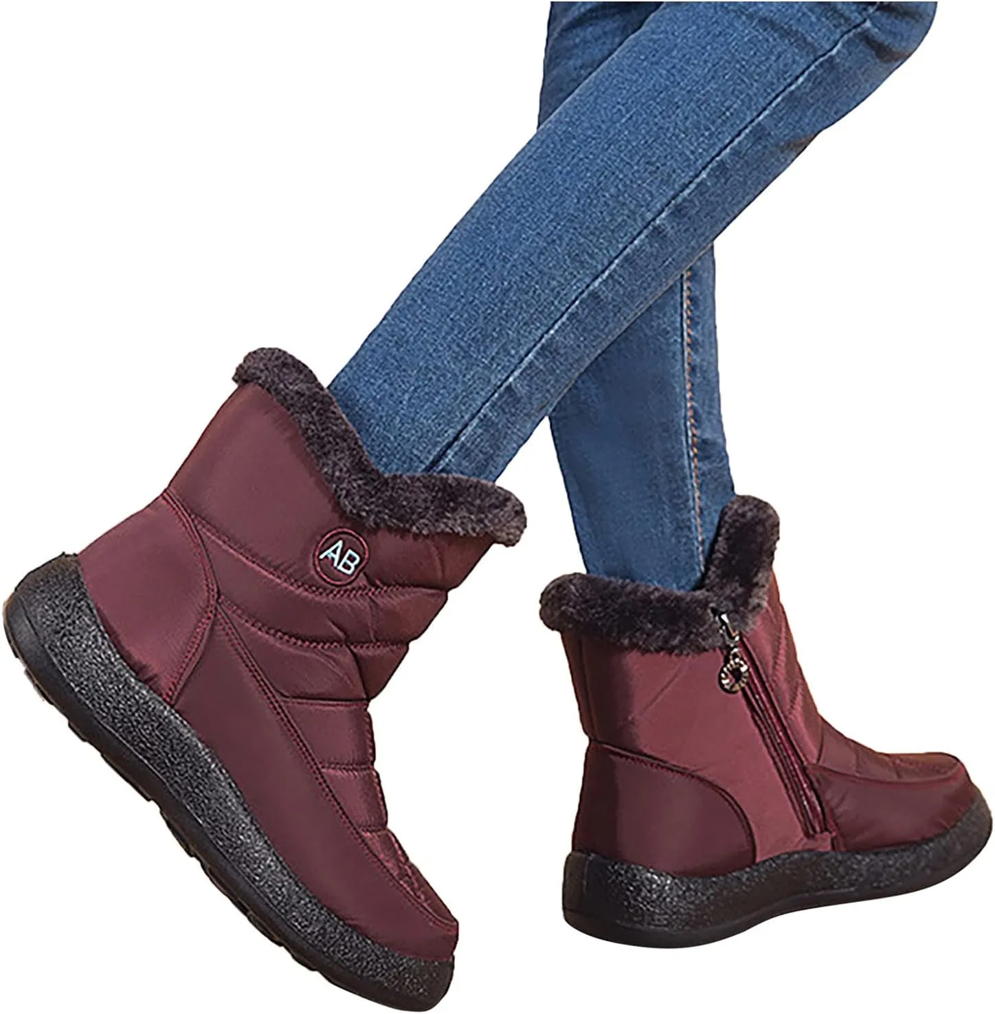 Snow Boots for Women Short Waterproof Winter Boots for Woman Women's Snow Boots Size 12 Tall Winter Boots for Women Wide Calf Botas De Vestir Para Invierno Mujeres