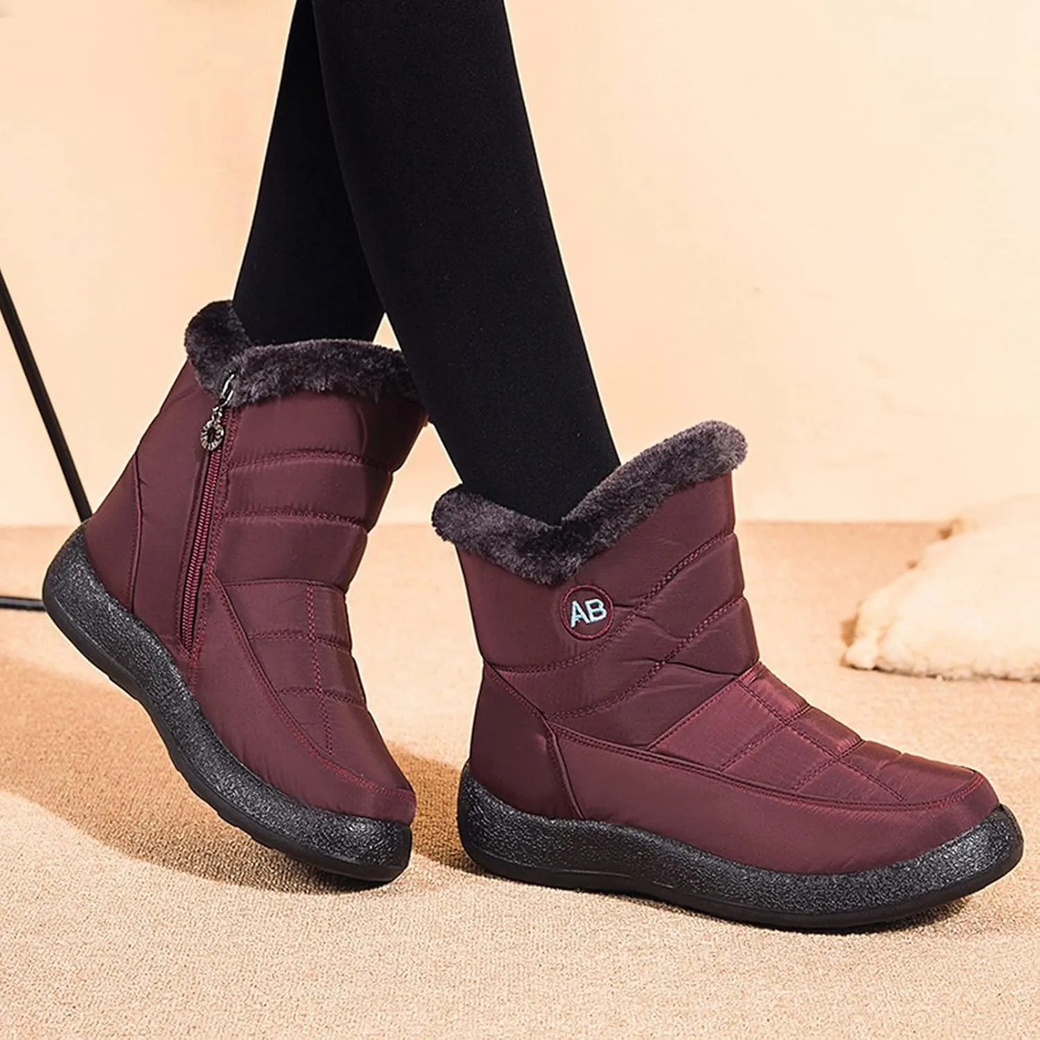 Snow Boots for Women Short Waterproof Winter Boots for Woman Women's Snow Boots Size 12 Tall Winter Boots for Women Wide Calf Botas De Vestir Para Invierno Mujeres