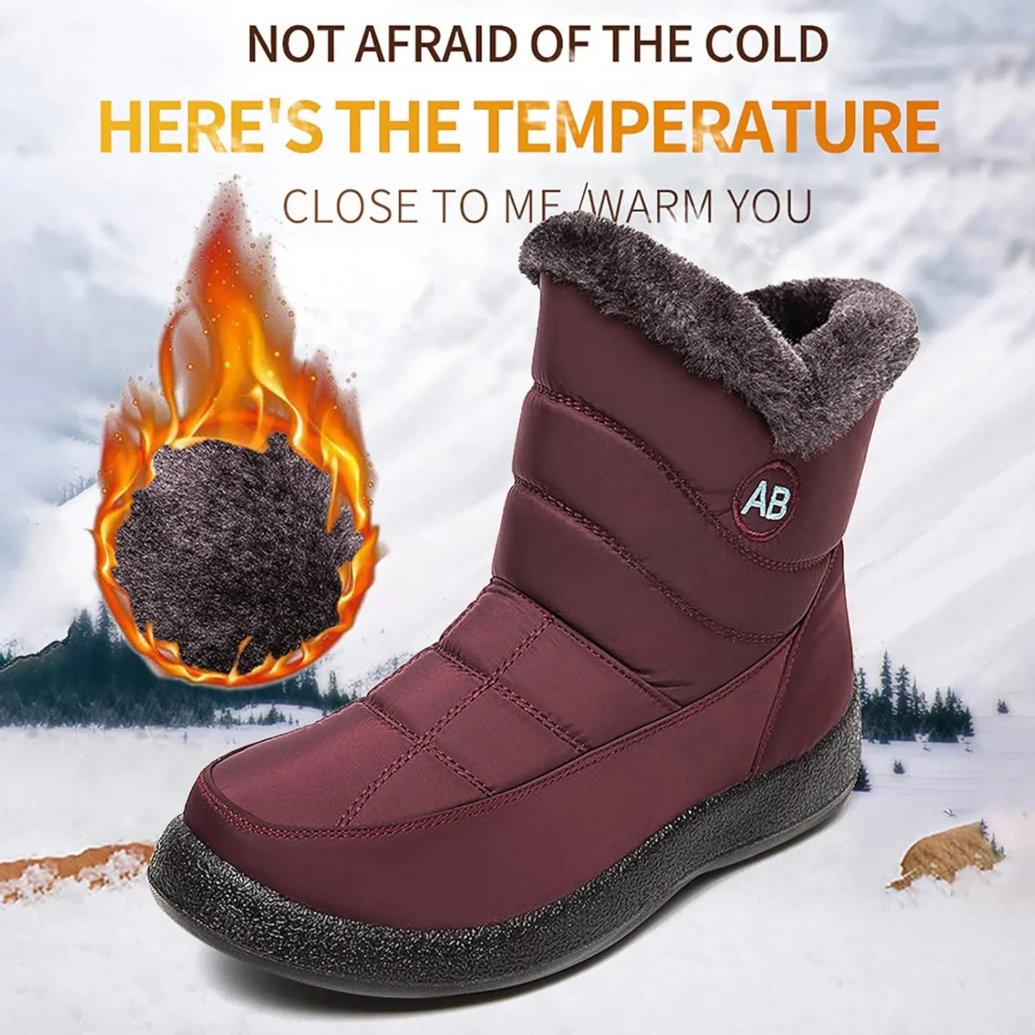Snow Boots for Women Short Waterproof Winter Boots for Woman Women's Snow Boots Size 12 Tall Winter Boots for Women Wide Calf Botas De Vestir Para Invierno Mujeres