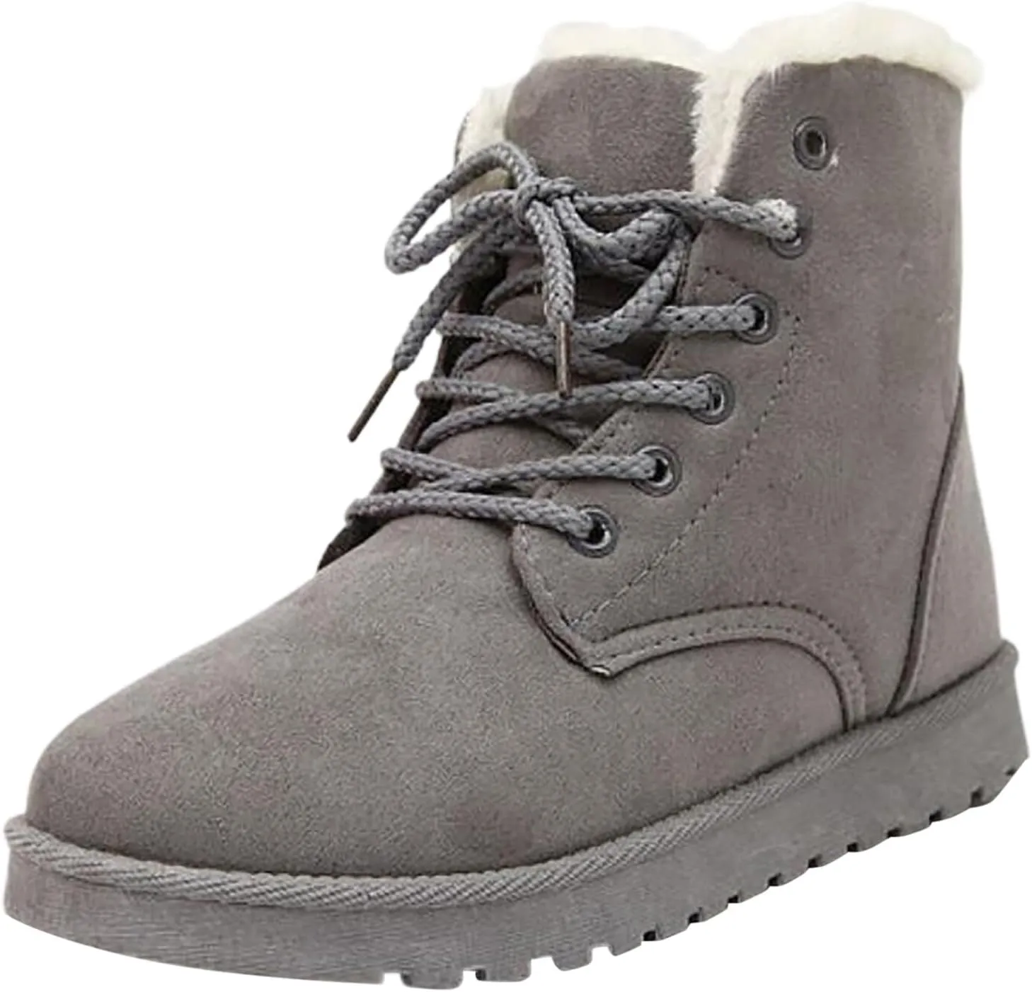 Snow Boots for Women Women's Ankle Boots Winter Cloth Lace up Round Toe Warm Comfortable Outdoor Short Leather Boots