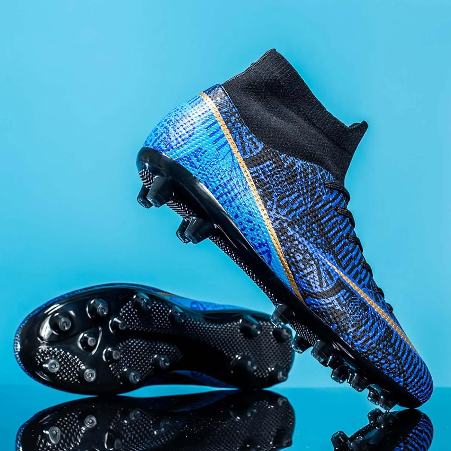 Soccer Shoes for Men Women Turf Soccer Cleats for Boys Youth FG AG High-top Spikes Football Shoes for Unisex Professional Training Indoor & Outdoor