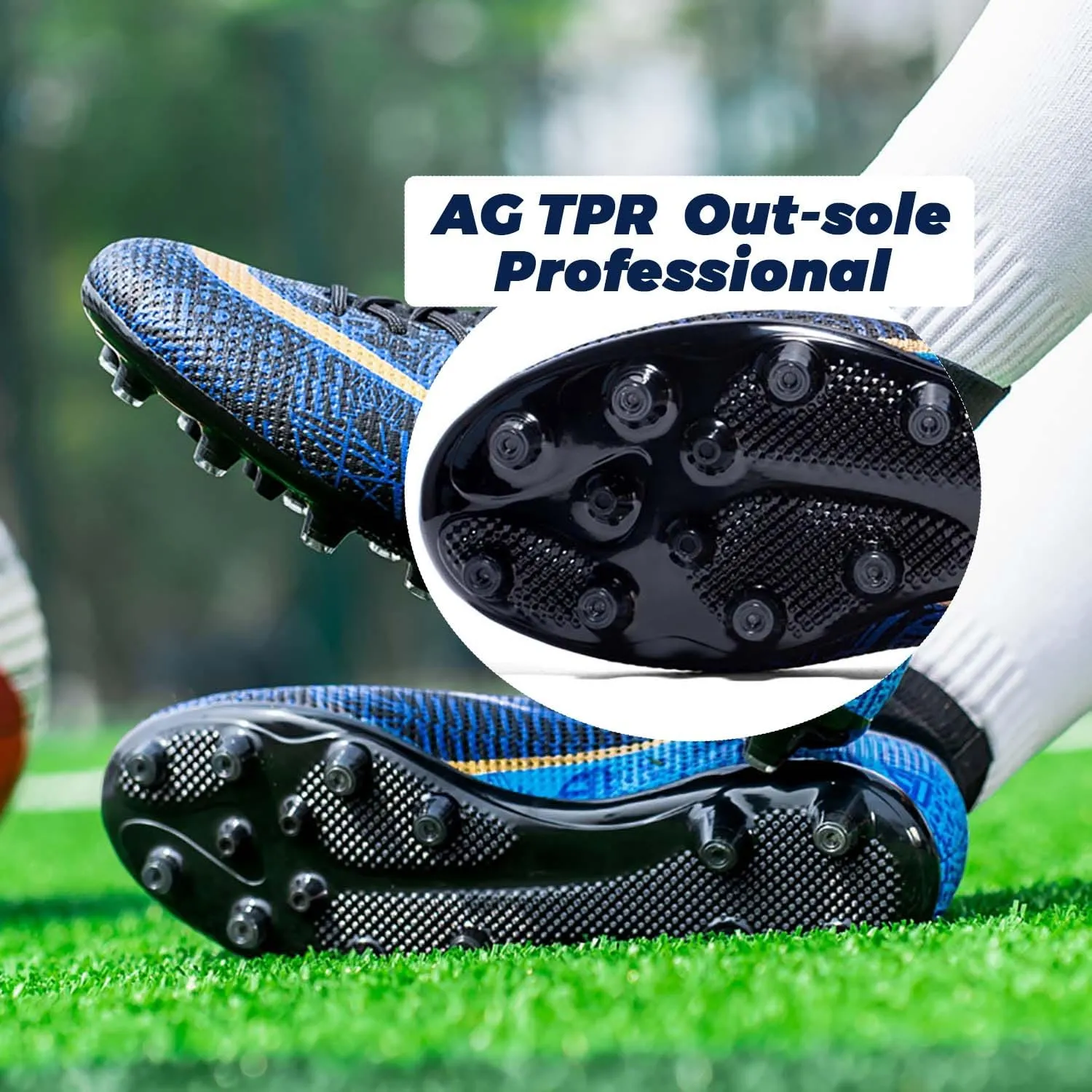 Soccer Shoes for Men Women Turf Soccer Cleats for Boys Youth FG AG High-top Spikes Football Shoes for Unisex Professional Training Indoor & Outdoor