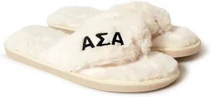 Sorority Shop Alpha Sigma Alpha Fuzzy Slippers Women