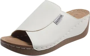 SuanlaTDS Women's Orthopedic Wedge Slide Sandals Platform Arch Support Comfortable Slip On Open Toe High Heels Slide Sandal Casual Summer Shoes Outdoor Elegant Dressy Walking Slippers