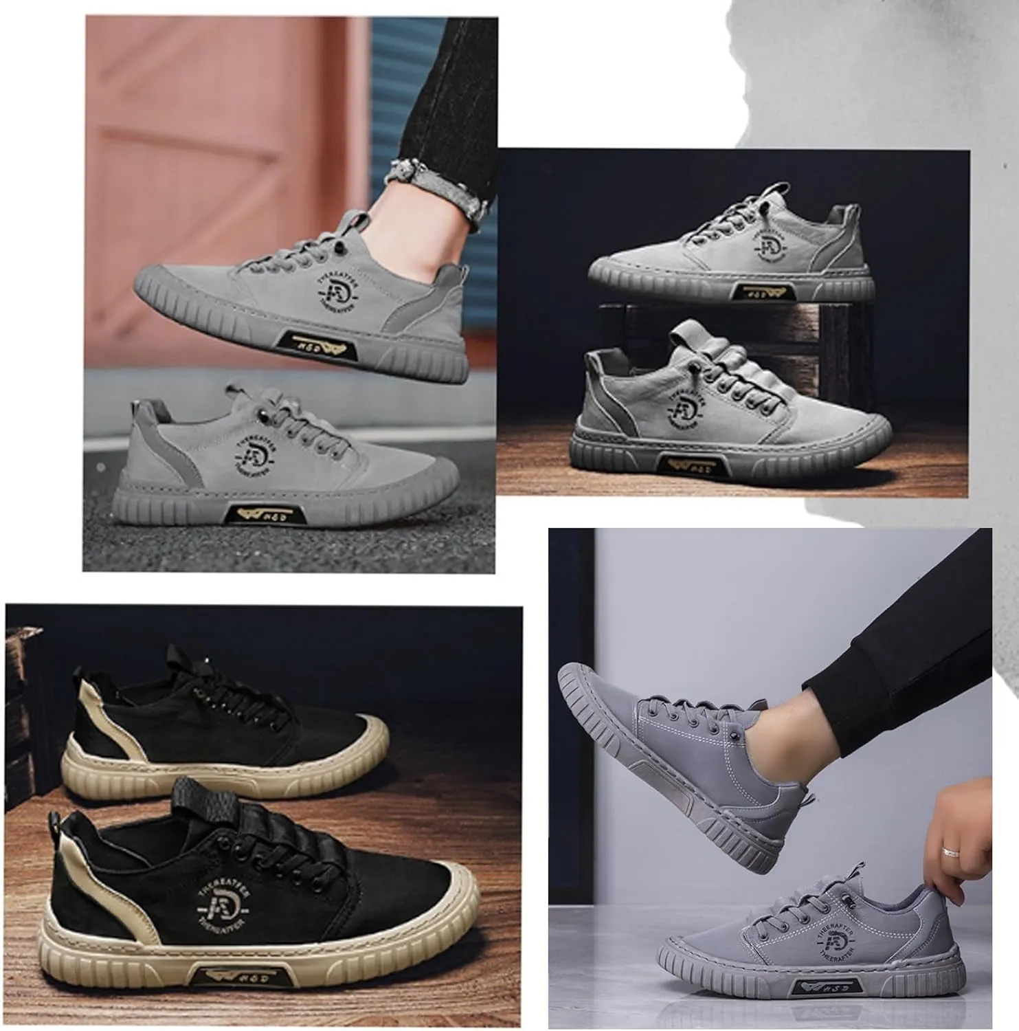 Summer Casual Outdoor Low-top Men's Canvas Slip-on Breathable Non-Slip Lightweight and Comfortable Travel Oxford Skateboard Shoes Sports Jogging Shoes