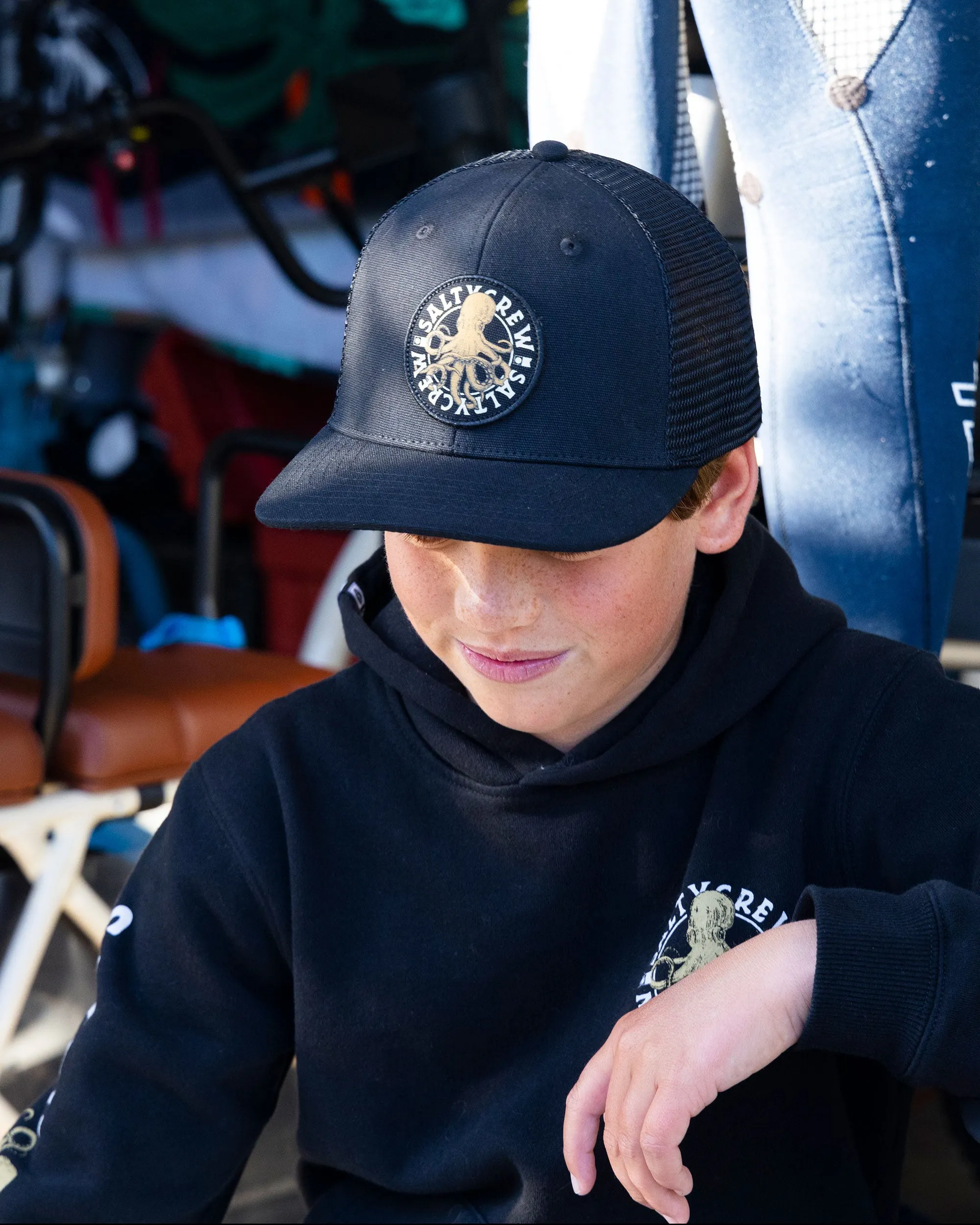 Tentacles Boys Retro Trucker Hat - Black