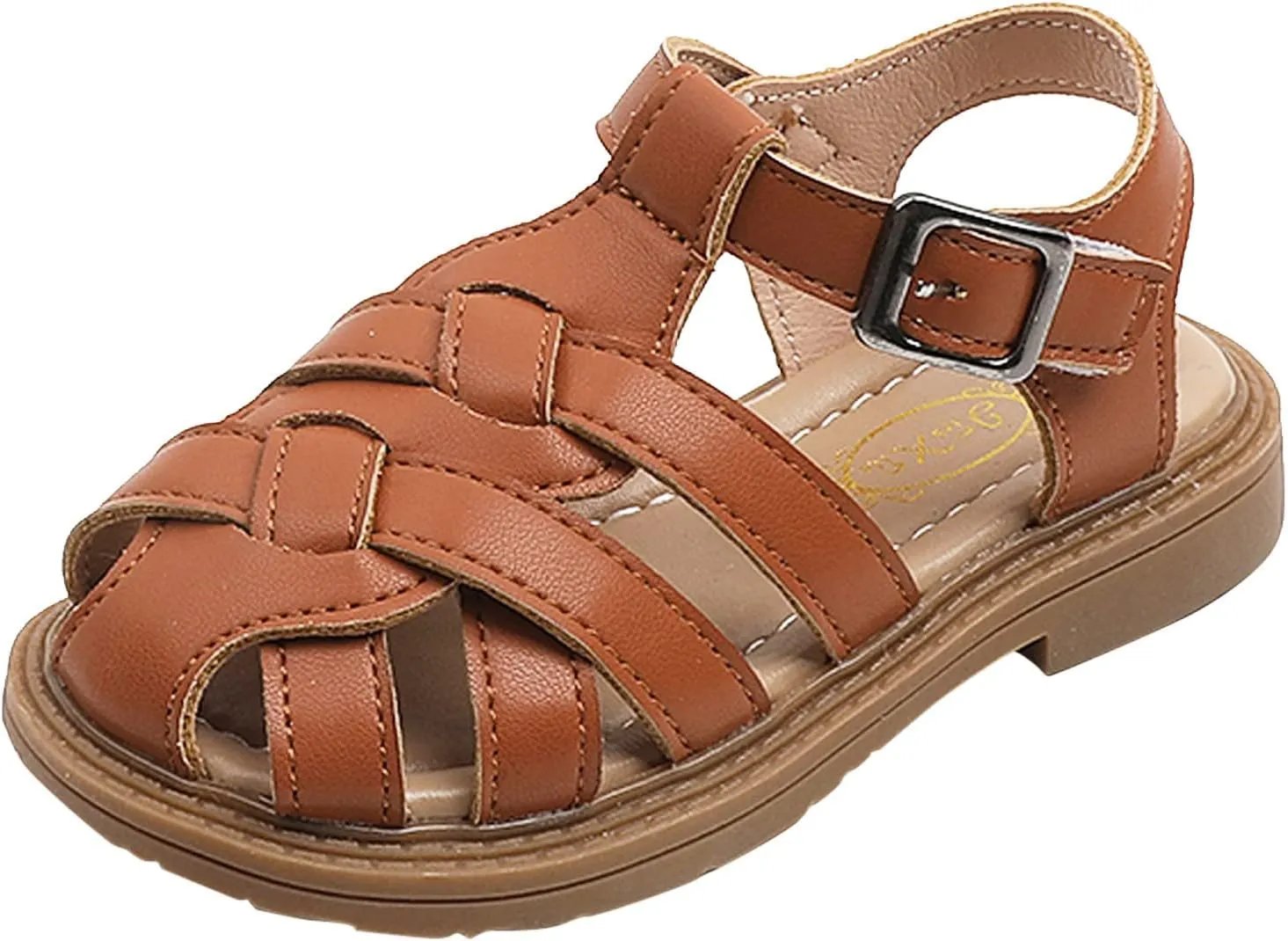 The Wild One Sandals Girls Sandals Toddler Little Kid Closed Toe T Strap Flats Jelly Sandals for Girls Size 13