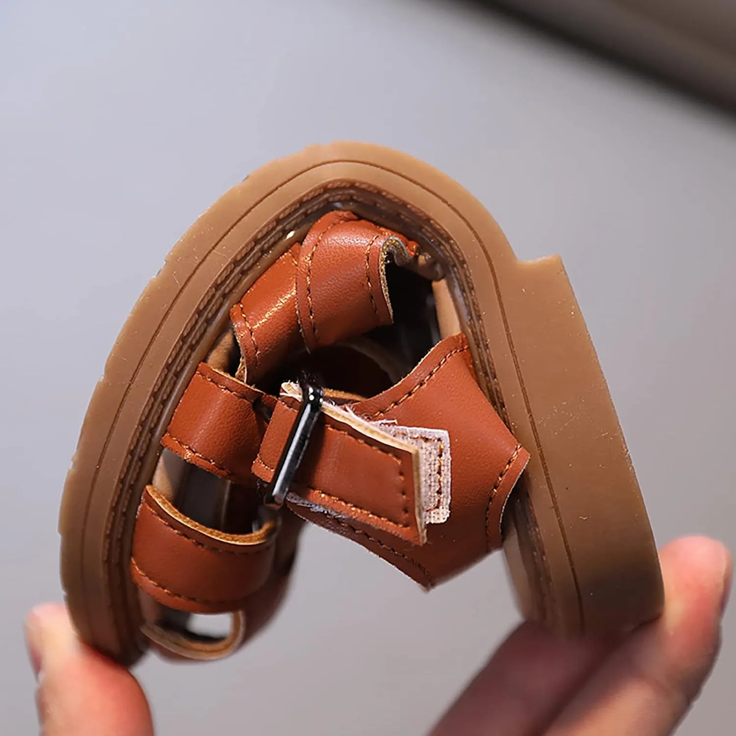 The Wild One Sandals Girls Sandals Toddler Little Kid Closed Toe T Strap Flats Jelly Sandals for Girls Size 13