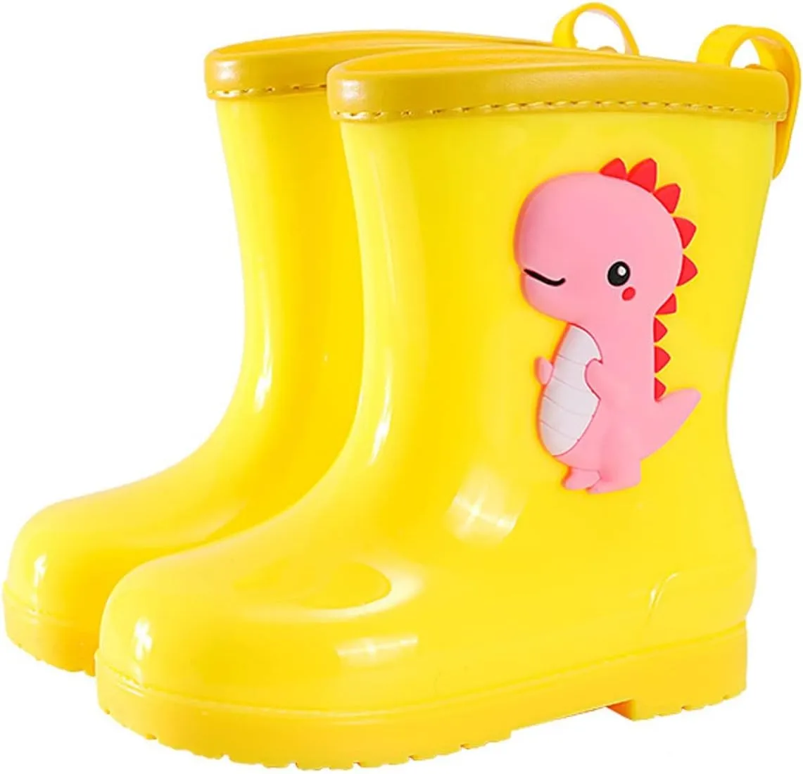 Toddler Dinosaur Cartoon Rain Boots Waterproof Rubber Boots Boys Girls Lightweight Easy On Garden Mud Boots